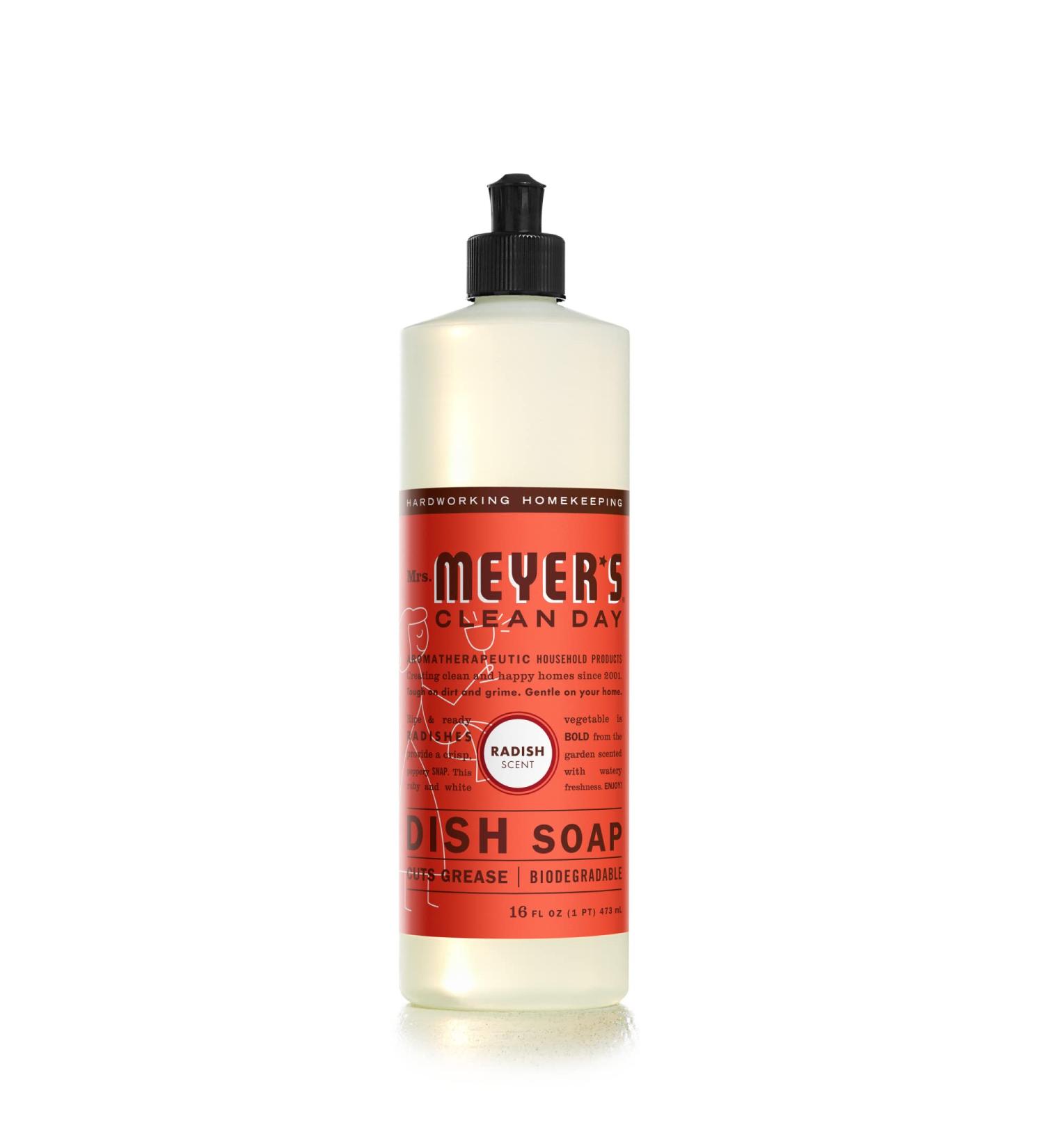 MRS. MEYER'S CLEAN DAY Radish Liquid Dish Soap - Biodegradable 16 fl. oz | Eco-Friendly Dishwashing Solution - Buy Online on GoSupps.com