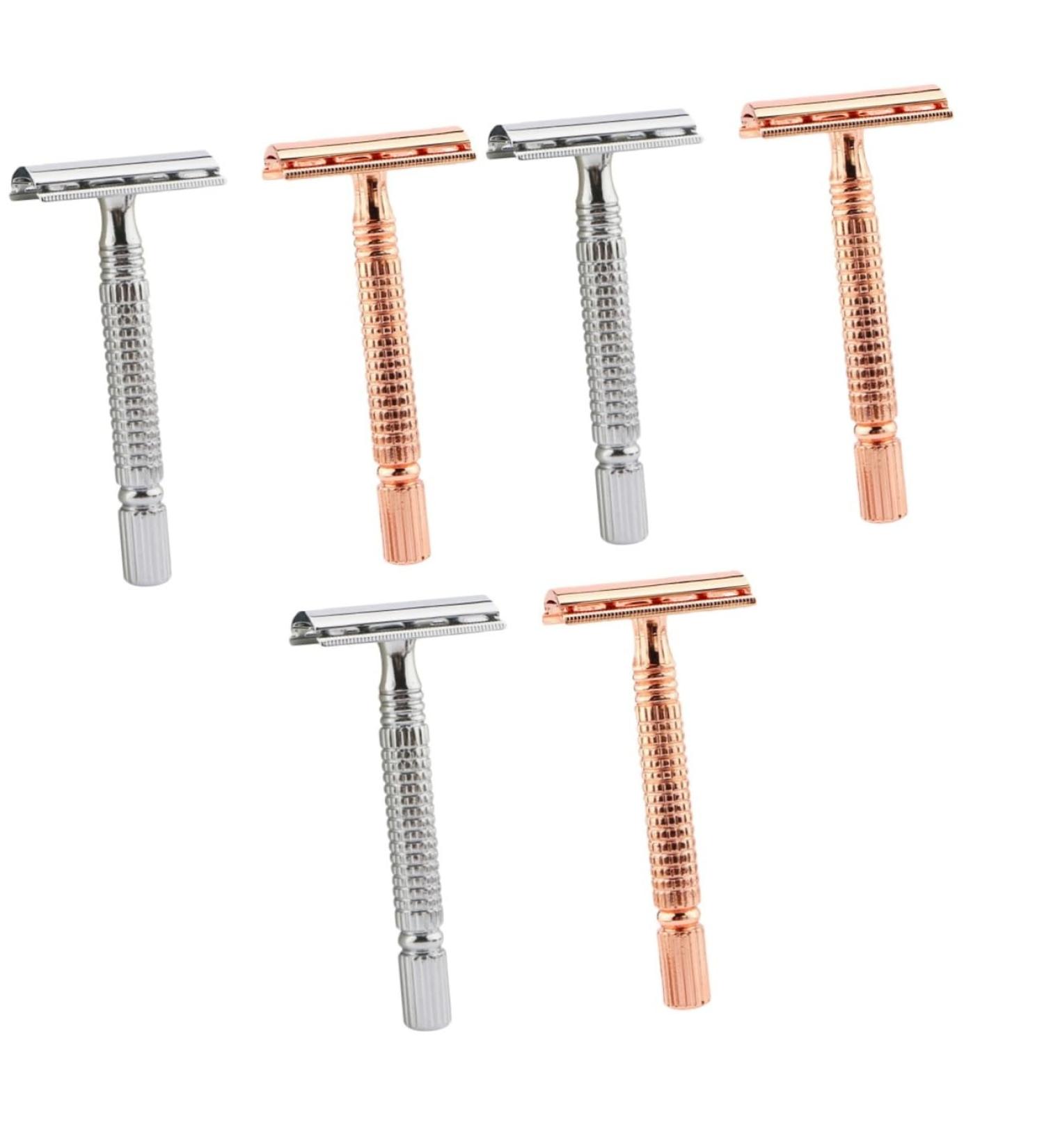 Minkissy 6 Stk Reader Mustache Razor - T-Shaped Metal Personal Shaving Tool for Women | Zinc Alloy Old-Fashioned Design - 3 Pieces + 1 Pack - Buy Online on GoSupps.com