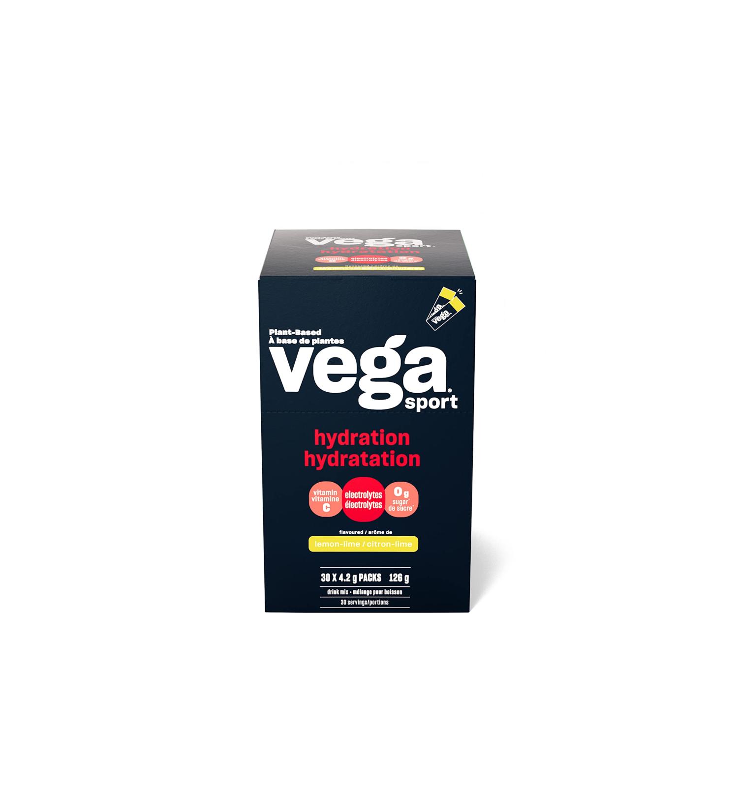 Vega Sport Hydration Electrolyte Powder Lemon Lime (30 Sachets) Vegan Hydrator Keto Friendly Gluten Free Non Dairy Sugar Free Non GMO 30x4.2g (Packaging May Vary) Lemon Lime 30 Servings (Pack of 1) - Buy Online on GoSupps.com