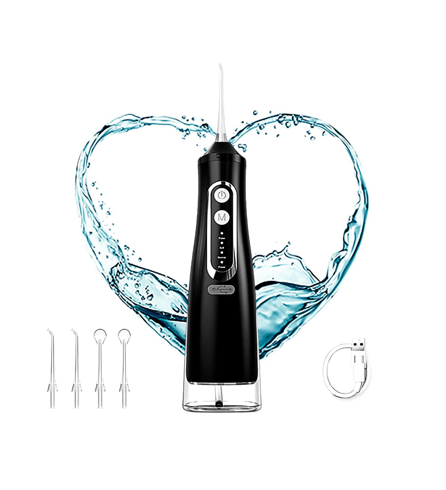Professional Cordless Water Flosser - Rechargeable Dental Oral Irrigator for Braces Care | Ultra Jet Teeth Cleaner (Black) - International Shipping - Buy Online on GoSupps.com