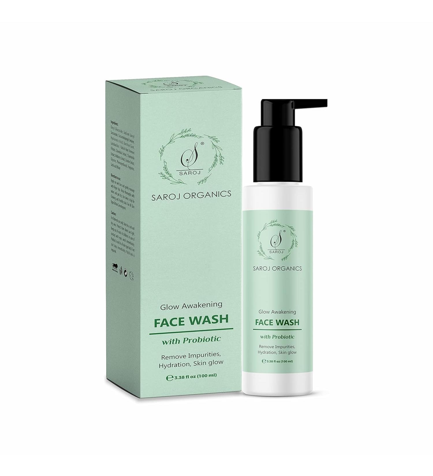 Sarrtoj Organics Glow Awakening Facewash 100ml | Hydrating Cleanser for Men & Women | Skin Glow & Impurity Removal - Buy Online on GoSupps.com