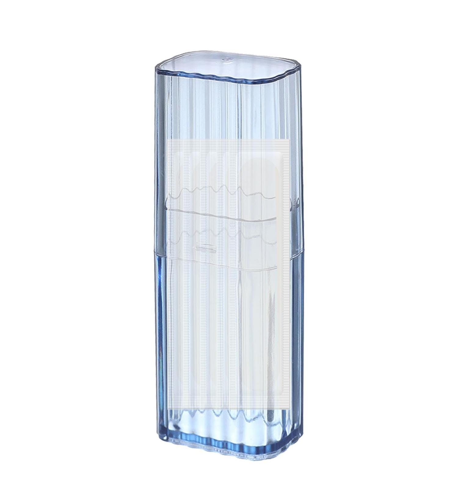 Luckxing Cotton Swab Holder with Lid - Portable QTIP Travel Case & Mini Storage Box for Dental Floss Picks Toothpicks | Stylish Wattestabel Blue Canister - Buy Online on GoSupps.com