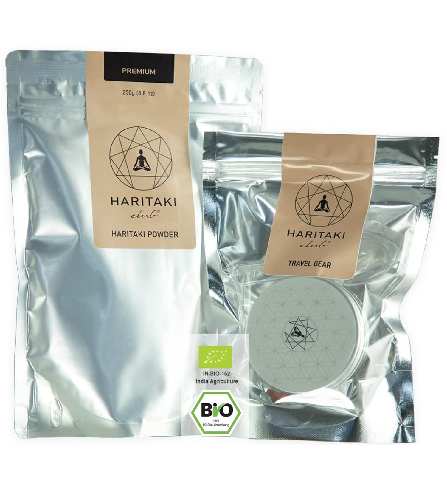 Haritaki Club Organic Haritaki Powder - Premium Quality - Vegan Haritaki Ayurveda Powder - EU Certified Organic - Lab Tested - Halal & Kosher - 100% Natural - Travel Box & Measuring Spoon - Buy Online on GoSupps.com