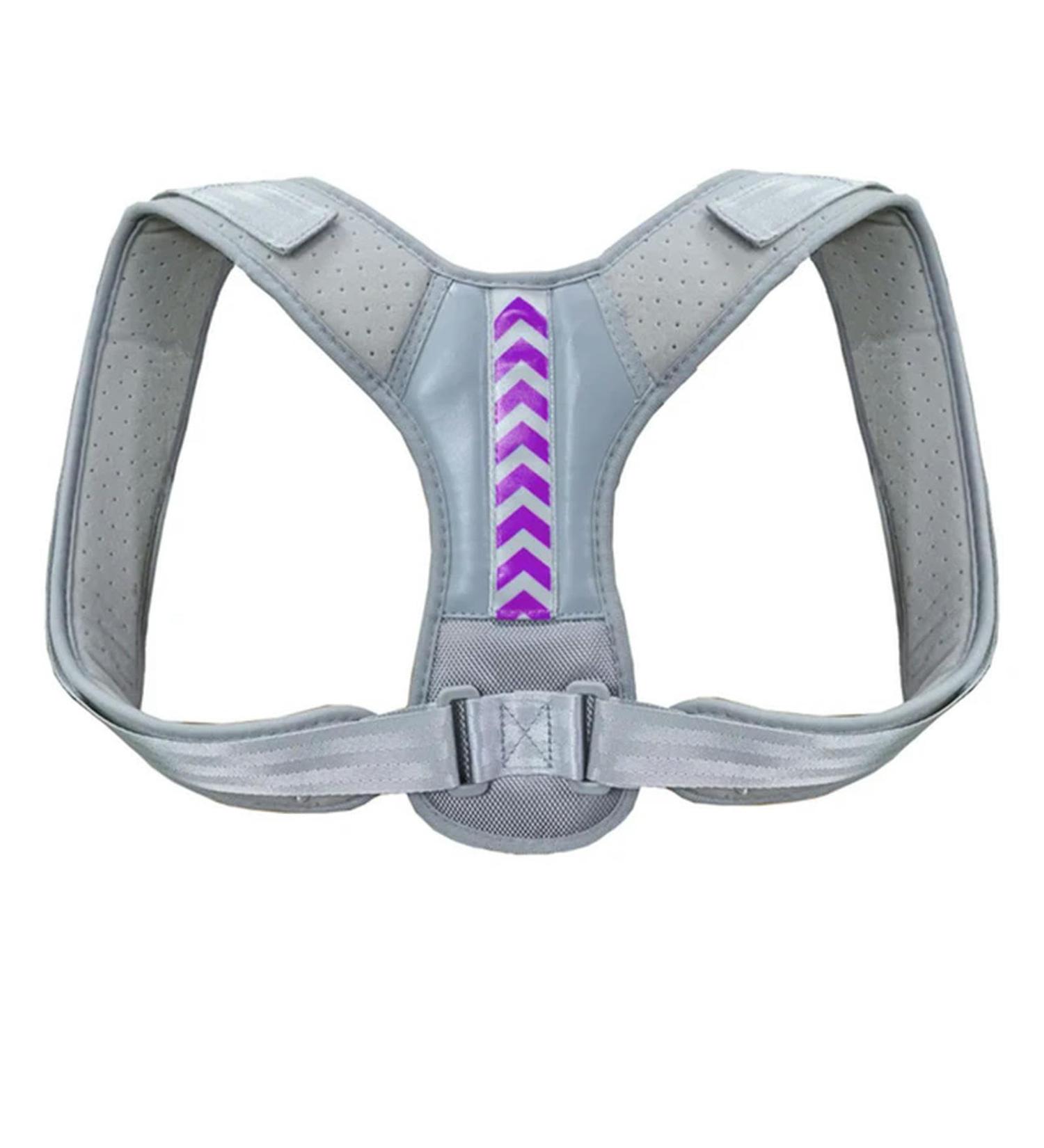 Back Posture Corrector Belt Adjustable Shoulder Neck Spine for Column Posture Correction for Women Men Straightener A - Gray Purple XXL - Buy Online on GoSupps.com