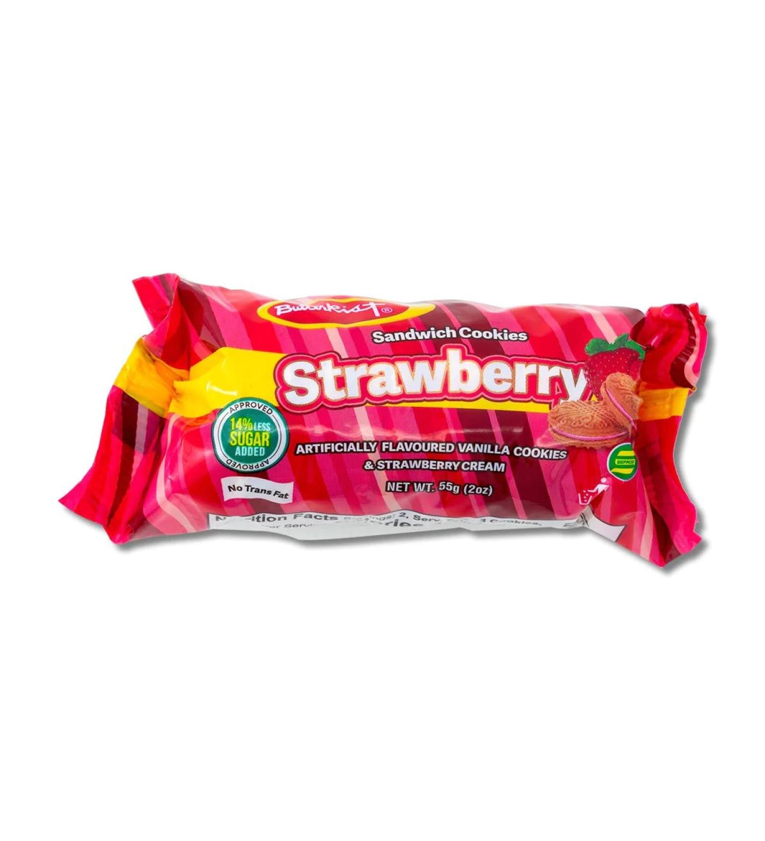 Butterkist Sandwich Strawberry 55g Box of 36-Fd