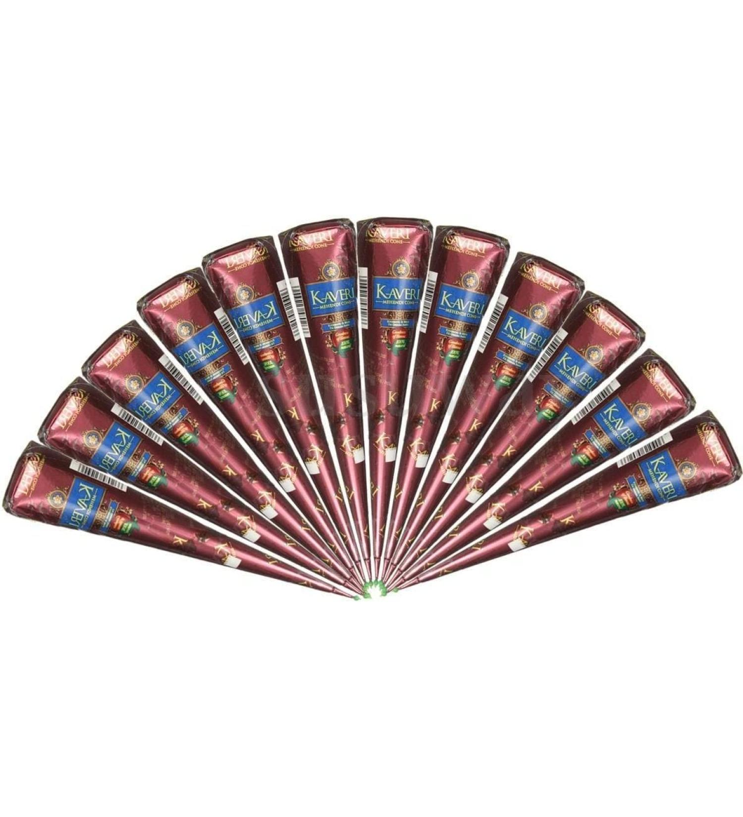 Vishstore 100% Natural Henna Paste Cones 12 Pack - Ready to Use Hair Color Dye - Buy Online on GoSupps.com