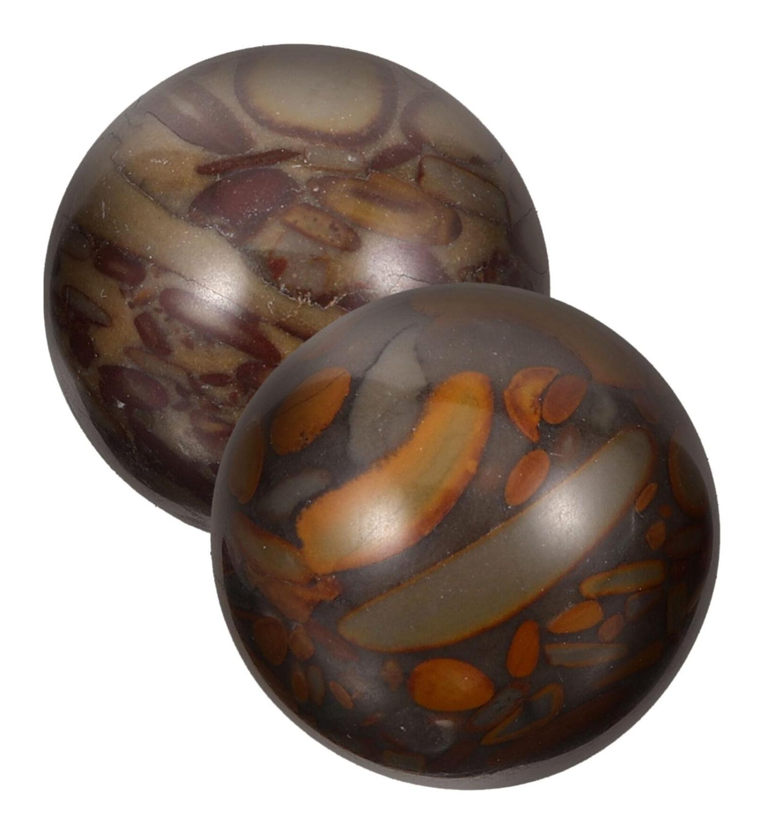 Milisten 2pcs Marble Baoding Balls - Solid Hand Massage Balls for Health & Exercise | Chinese Wellness - Buy Online on GoSupps.com