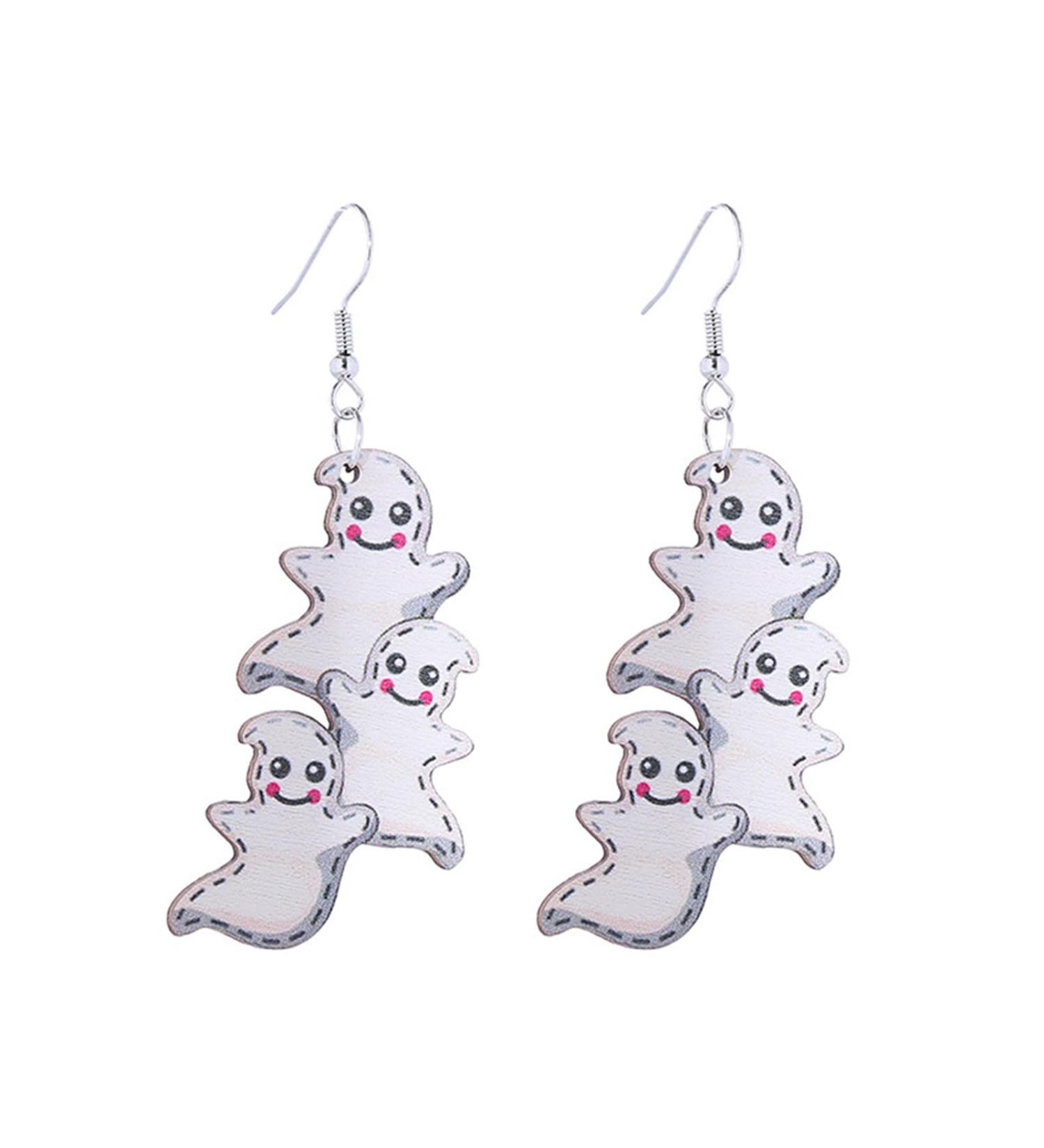 Feylie Halloween Wood Earrings - Vintage Skull & Spider Dangling Statement Jewelry for Girls - Buy Online on GoSupps.com