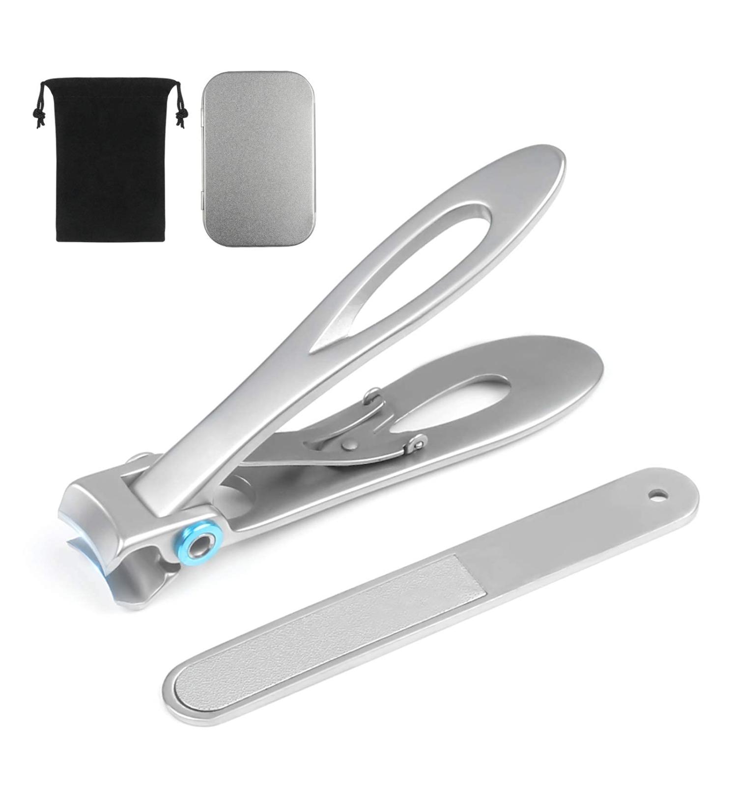 Uraqt Large Stainless Steel Nail Clipper - Ideal for Thick Nails Wide Jaw Toenail Scissors with Nail Files for Men & Women - Perfect for Easy Grooming - Buy Online on GoSupps.com