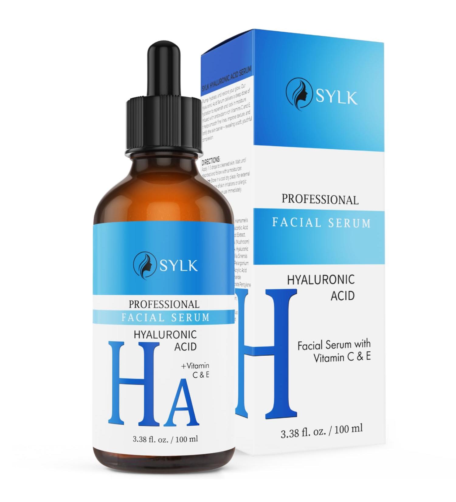 Acide Hyaluronique S rum Visage pour Microneedling + Vitamine C & E | Soin Visage et Contour des Yeux | Anti Cerne Anti Ride Anti Tache & Anti Age | 100 ml 100 ml (Lot de 1)