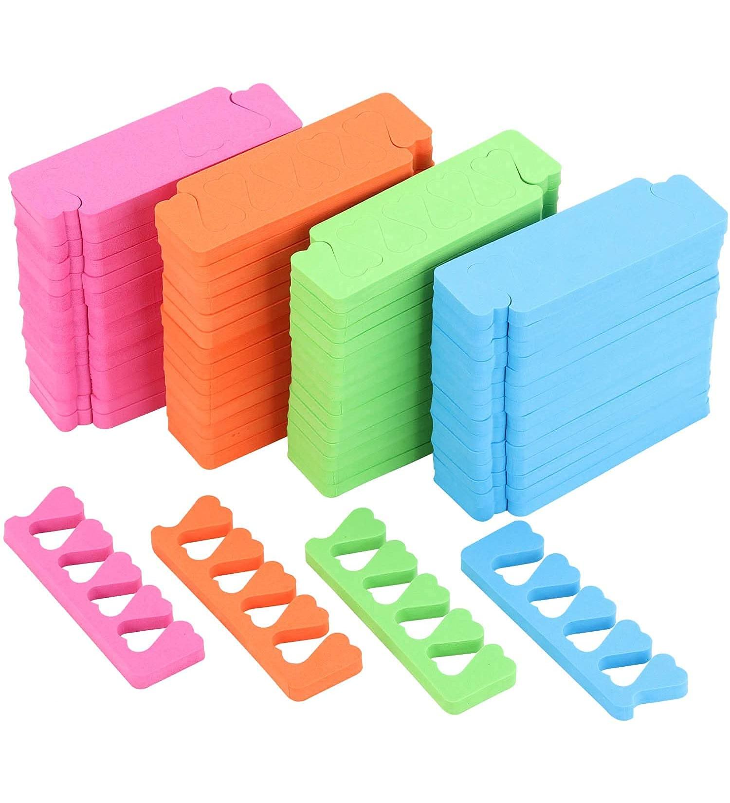 120pcs Sponge Toe Separators for Pedicure - Nail Art Painting Toenails - 4 Funny Colors - Soft and Comfy Green - Buy Online on GoSupps.com