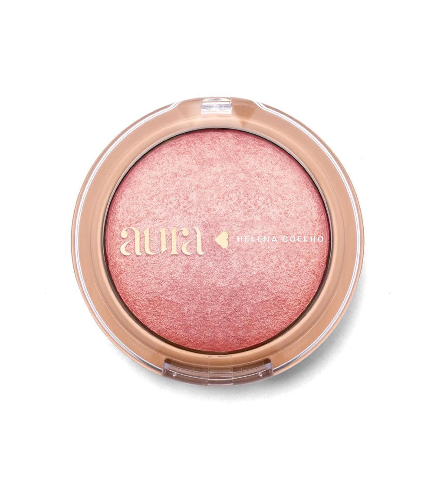  O BOTICARIO Aura by Helena Coelho Blush Powder for Women Long Lasting Natural Shine Soft Satin with Pink Particles 9g - Buy Online on GoSupps.com