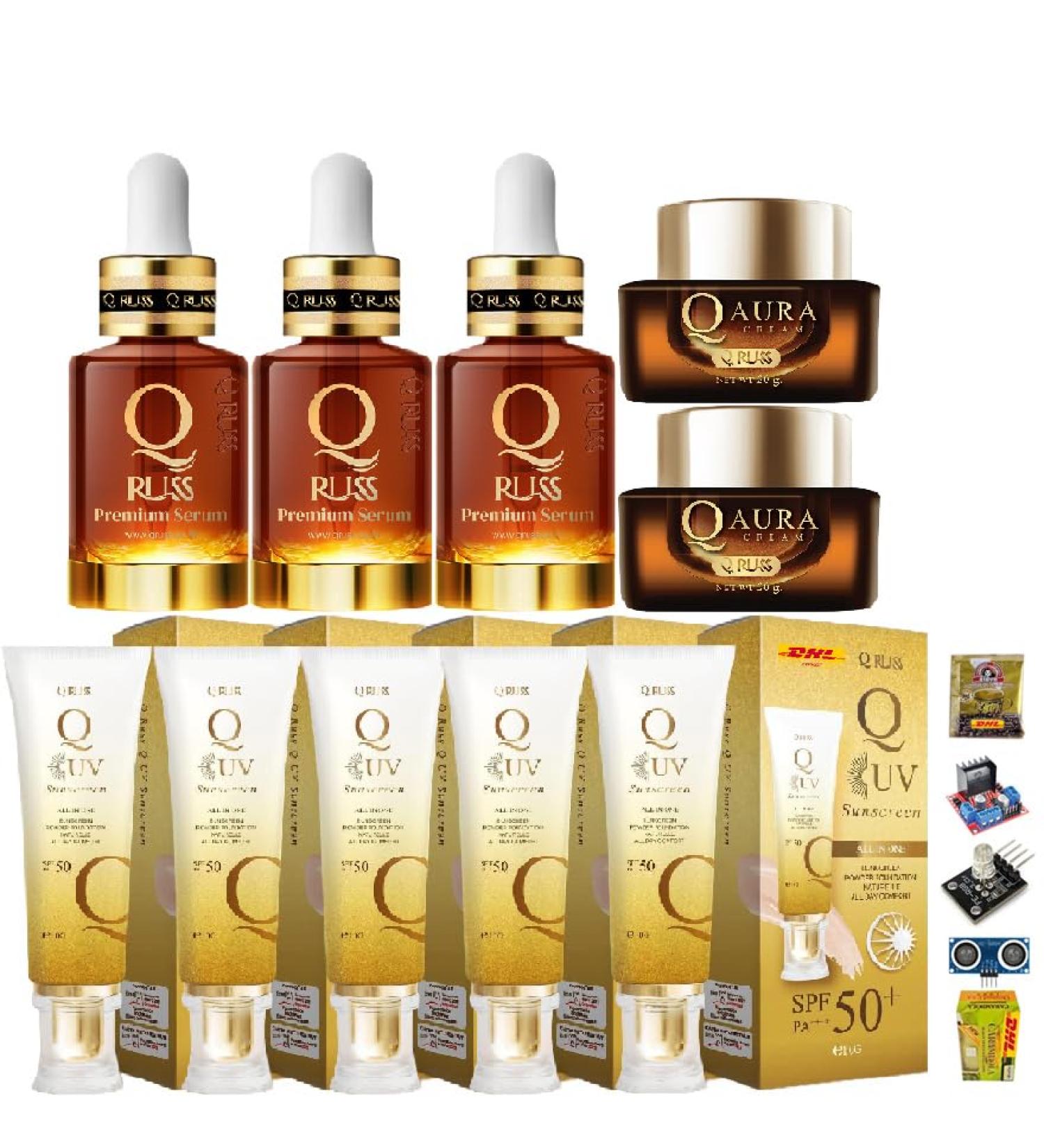 Skincare Benefits: Q Russ Nourishing Formula Set - 10 Serums Creams & Sunscreens from France | Free Beauty Gifts at Beautygoodshop - Buy Online on GoSupps.com