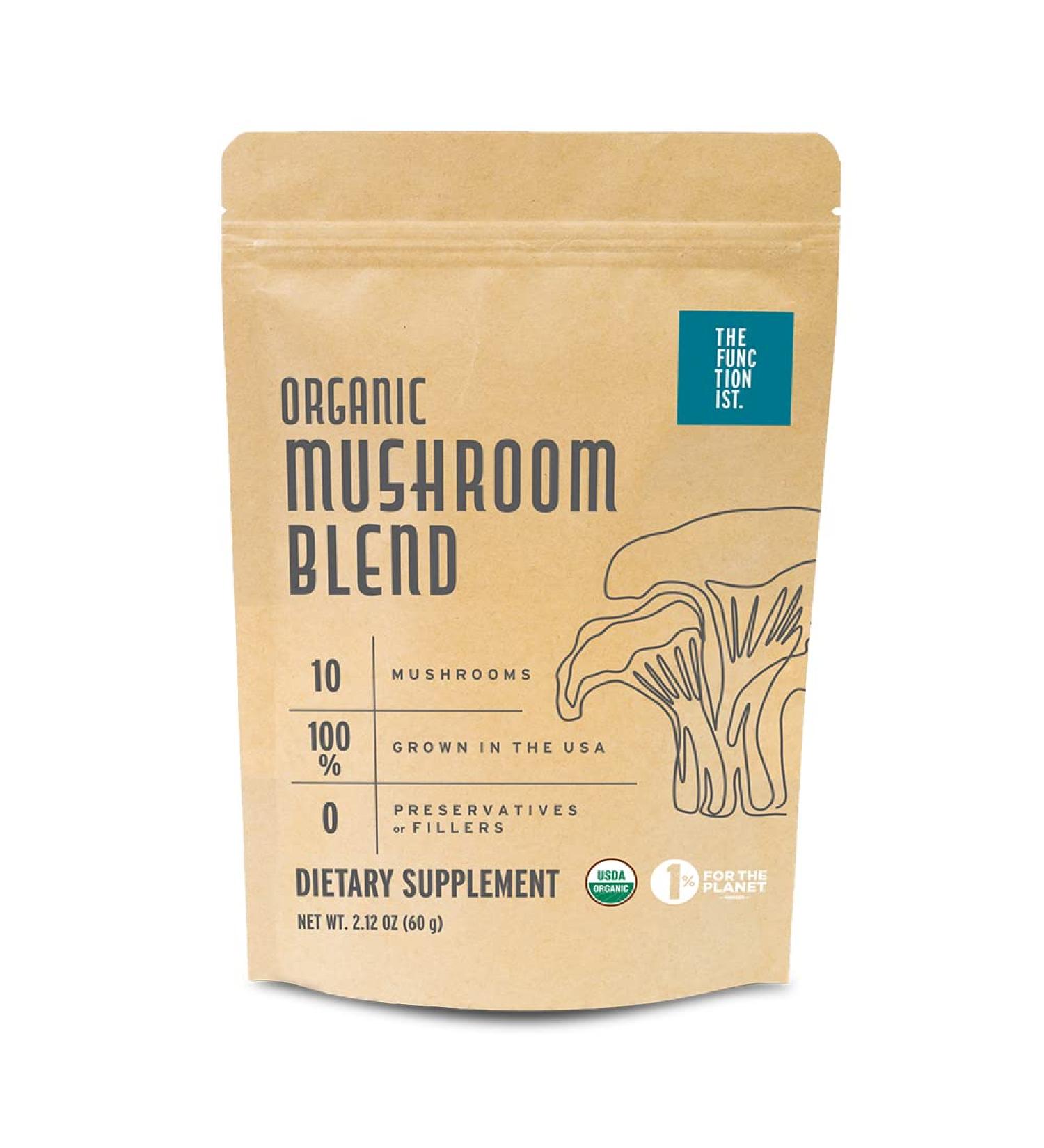 Organic Mushroom Blend - 10 Mix Superfood Supplement for Energy & Immune Health 2.12oz - Buy Online on GoSupps.com