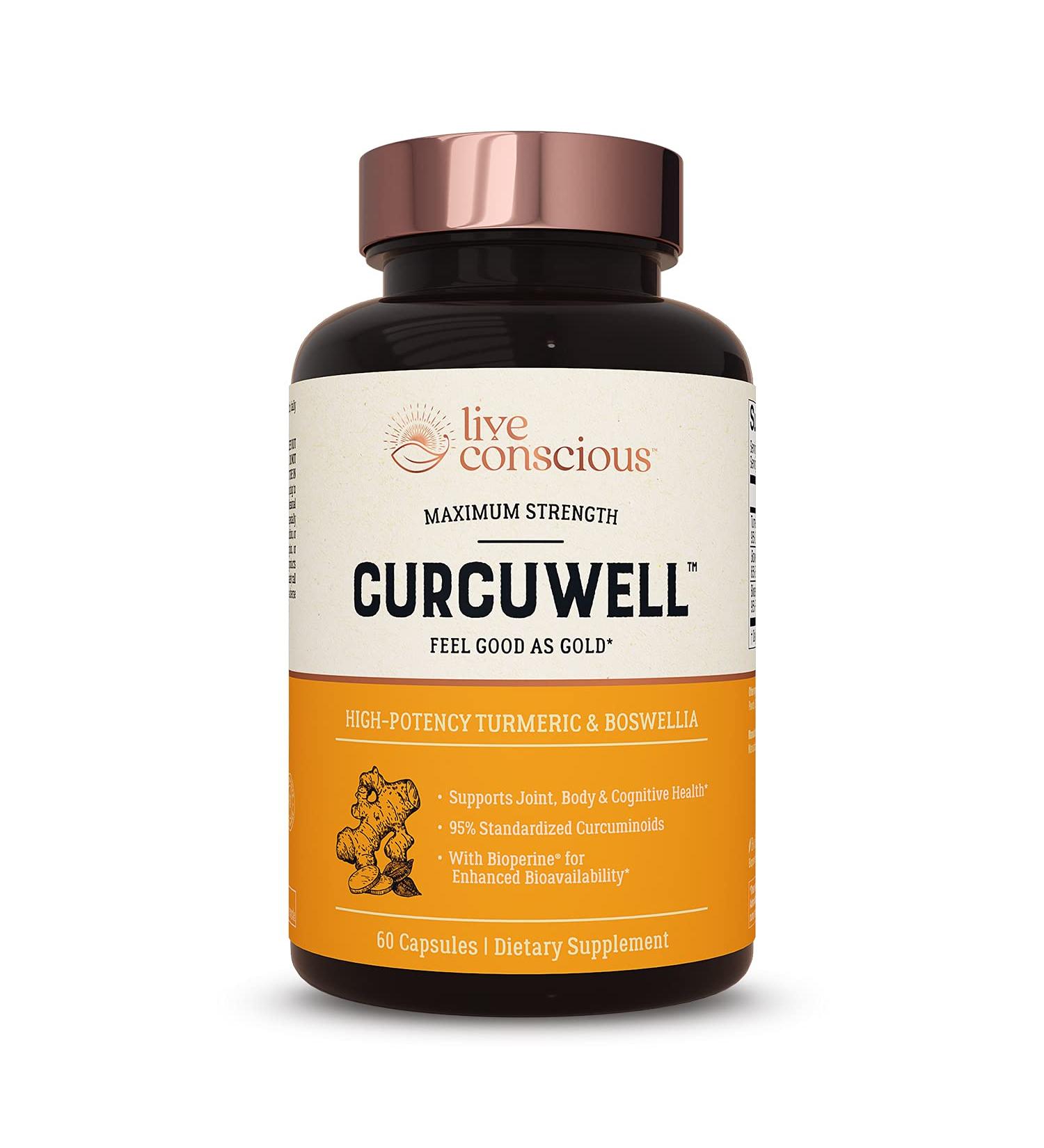 CurcuWell Maximum Strength Joint & Cognitive Support - 30 Day Supply | Curcumin & Boswellia Blend - 60 Count Pack - Buy Online on GoSupps.com