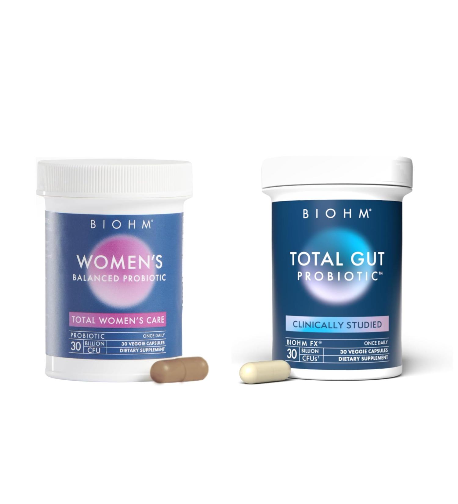 BIOHM Total Probiotic for Women Bundle 30 Billion CFU Probiotics for Women s Balanced Natural Digestive Enzymes Clinically Studied Non-GMO 30 Servings Each Bundle: Total & Women's Probiotic 60ct - Buy Online on GoSupps.com