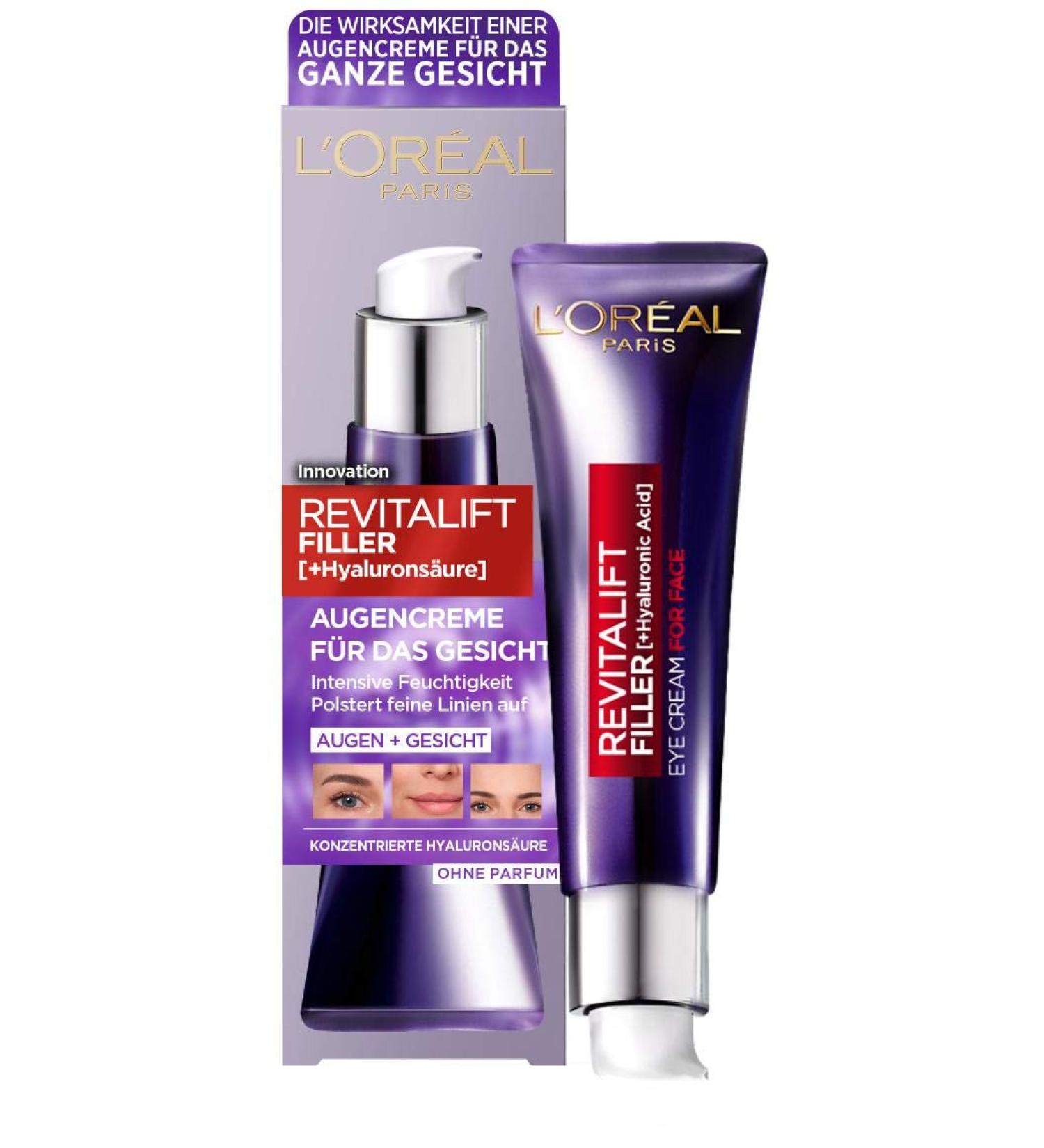 L'Or al Paris Hyaluron Eye Care Anti-Aging Cream - Revitalift Filler with Hyaluronic Acid & Vitamins | 30 ml - Shop Internationally for Radiant Skin - Buy Online on GoSupps.com