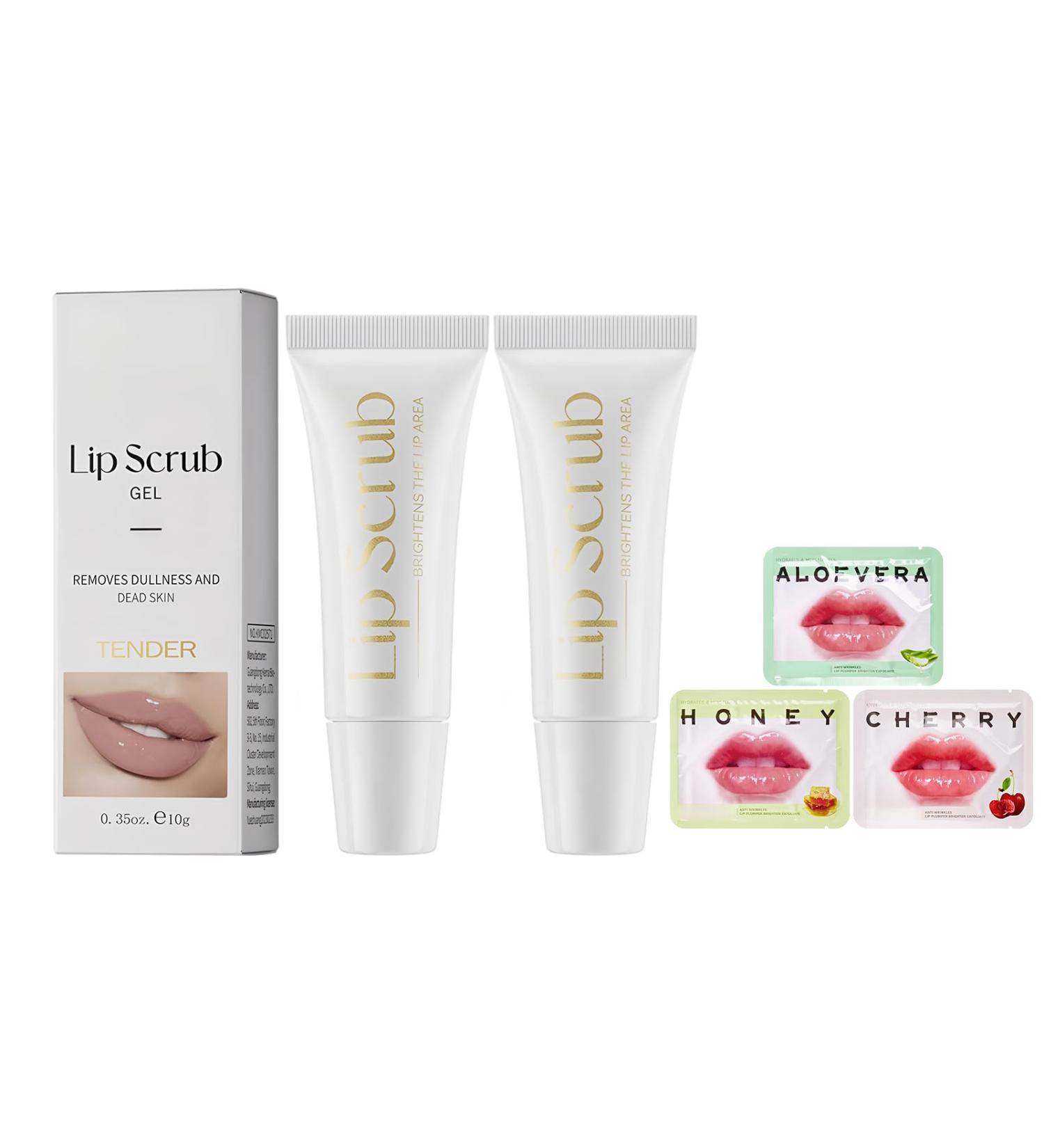 Lot de 2 tubes de gel exfoliant pour les l vres s ches cassantes et rugueuses - limine en douceur les peaux mortes pour des l vres douces - Id al avant le soin des l vres comme gel nettoyant - Buy Online on GoSupps.com