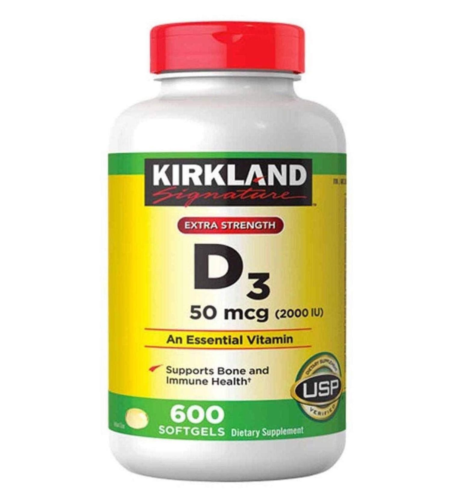 Kirkland Signature 2000 I.U. Vitamin D3 Softgels - 600 Count Bottle for Personal Health Care - Buy Online on GoSupps.com