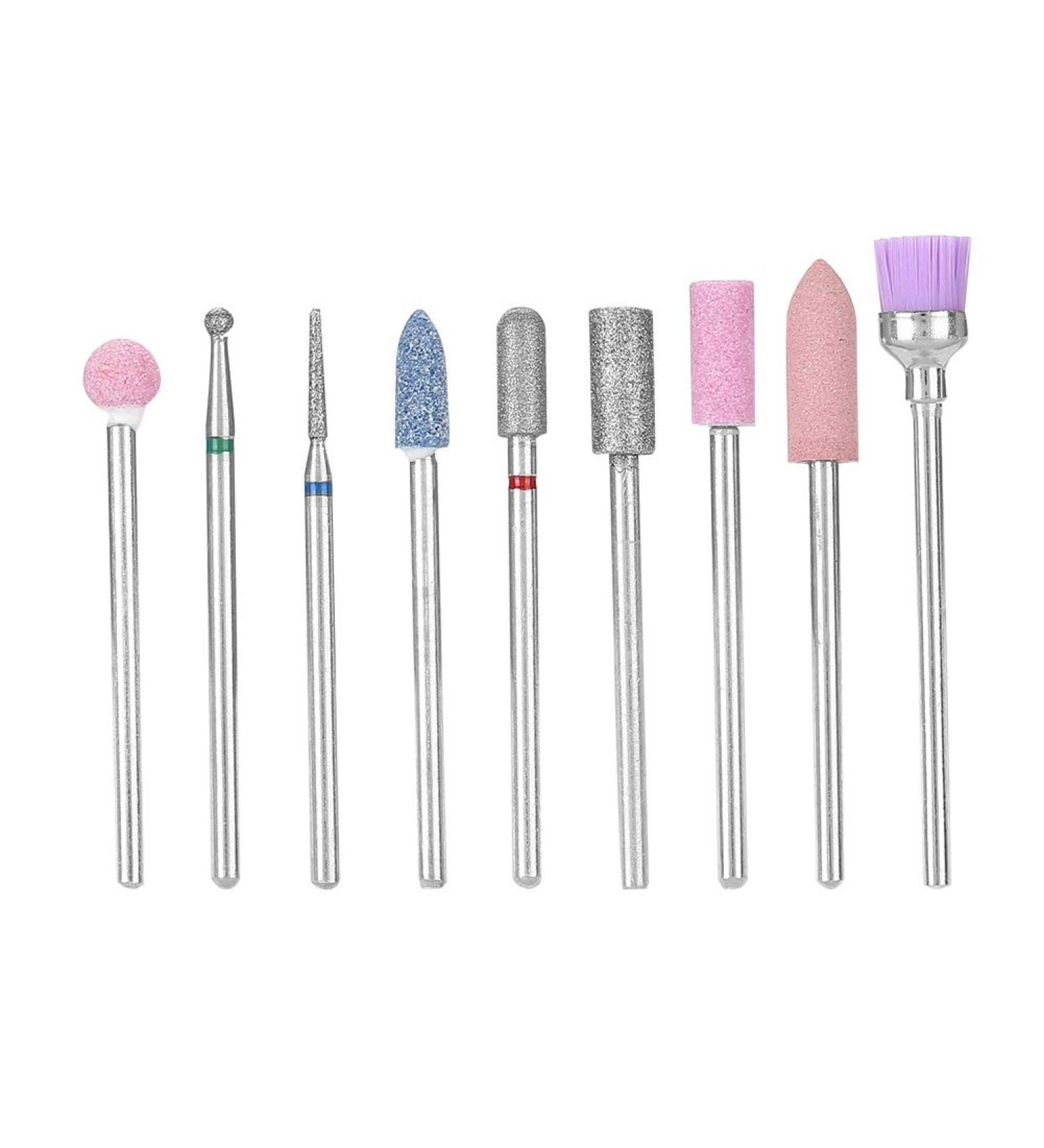 Grinding Head Manicure Tools Nail Drill Set Polishing Tools 9 Pieces Emery for Nail Salon Personal Manicure - Buy Online on GoSupps.com