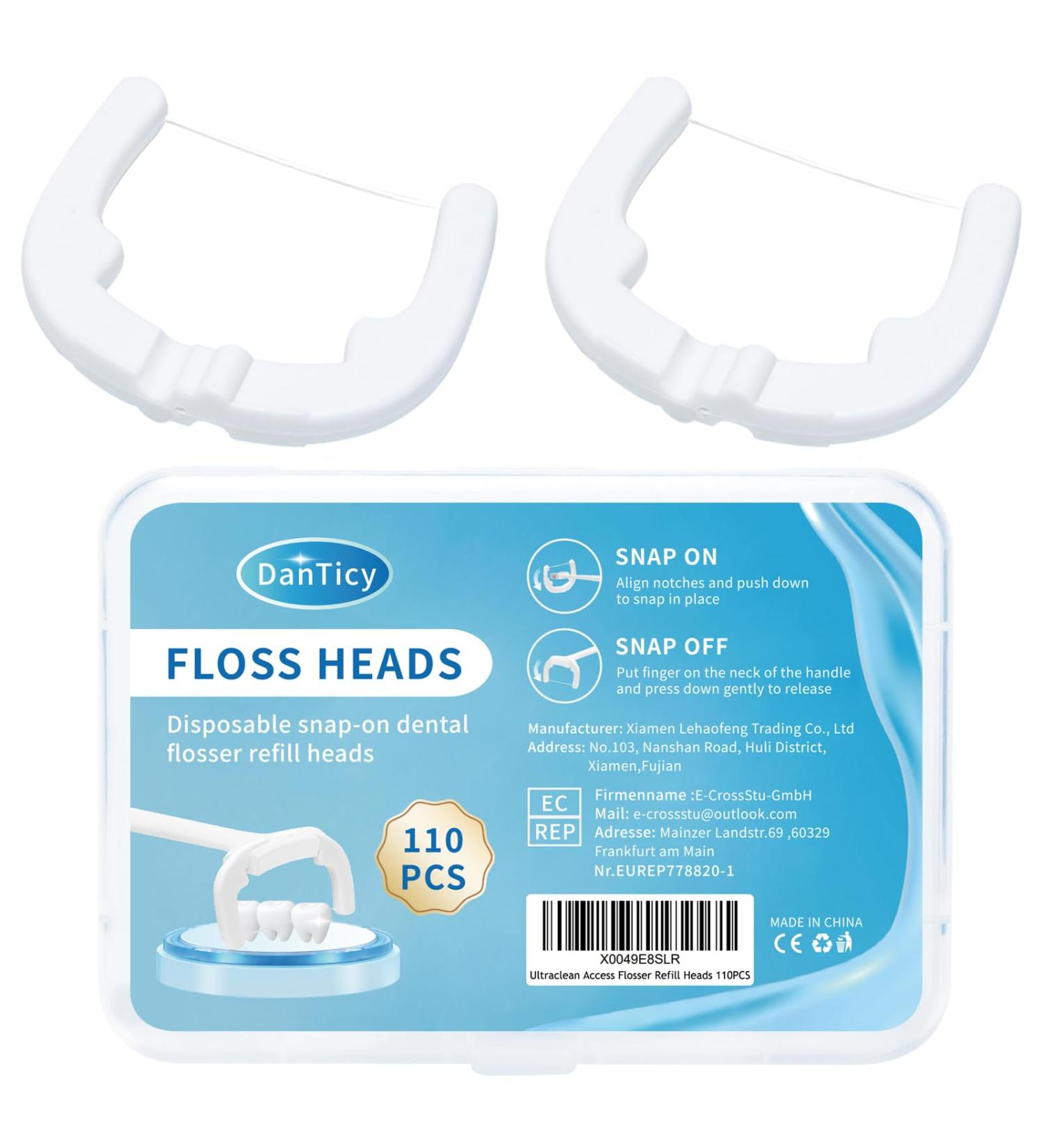 Ultraclean Access Flosser Refill Heads - 110PCS Snap-On Dental Flosser Replacement for Optimal Oral Care & Hygiene - Buy Online on GoSupps.com