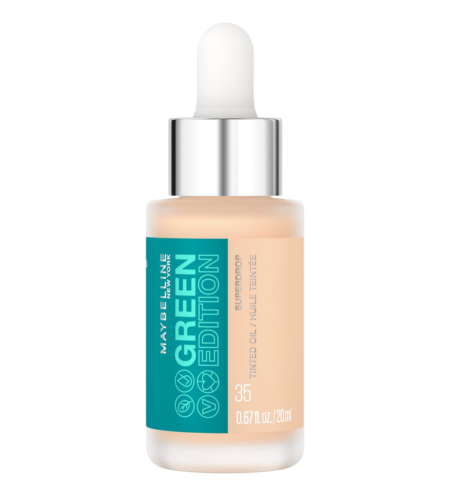Maybelline Green Edition Superdrop Tinted Oil Base Makeup Adjustable Natural Coverage Foundation Formulated With Jojoba & Marula Oil 35 1 Count 35 0.67 Fl Oz (Pack of 1) - Buy Online on GoSupps.com