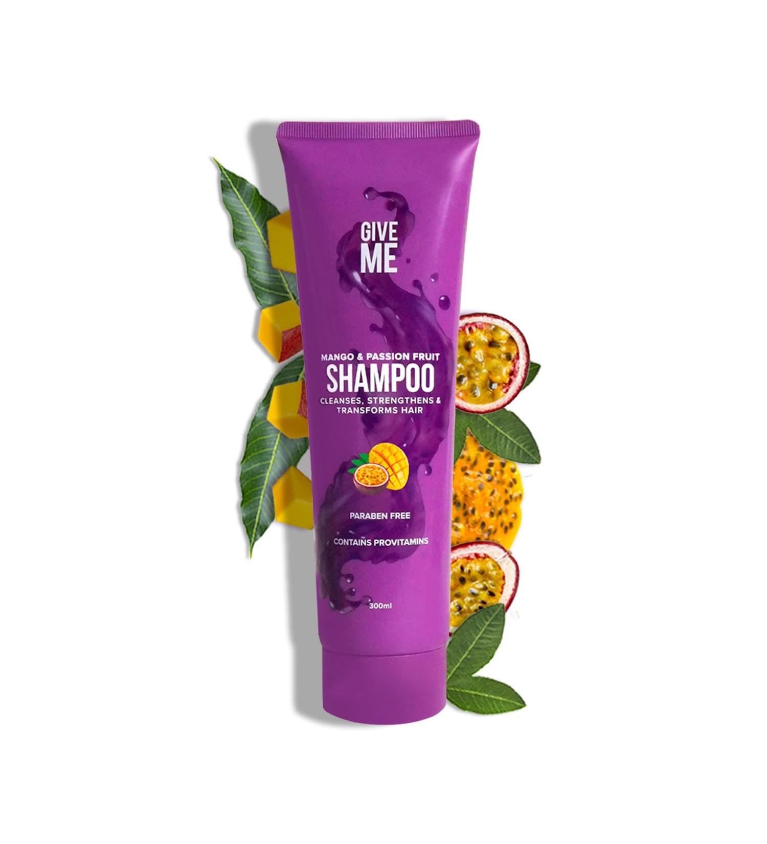 Give Me Shampoing cosm tique nettoie nourrit et renforce mangue et fruit de la passion plus b ta ne provitamines B5 pour les dommages secs sans paraben - Buy Online on GoSupps.com