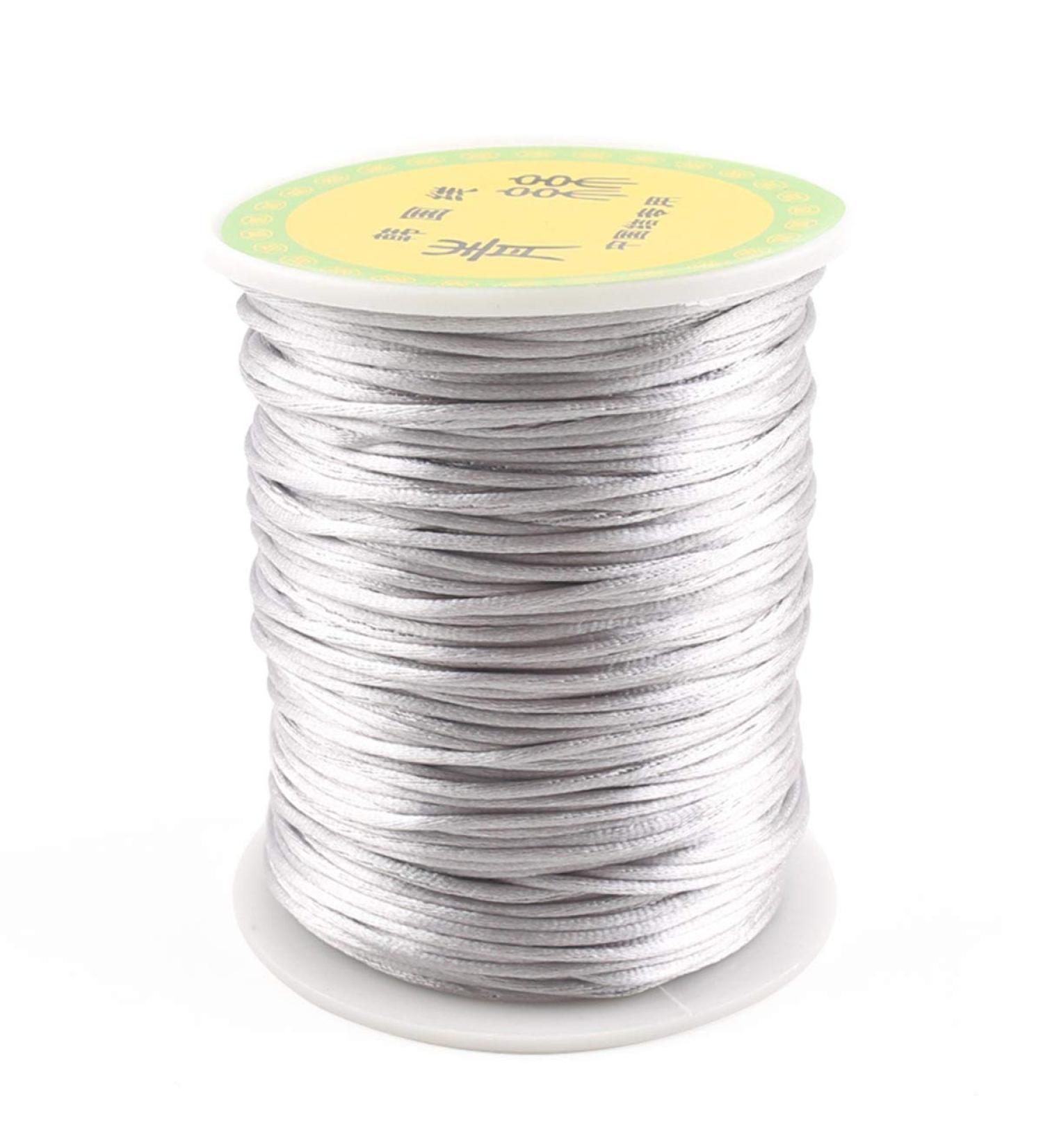 Buy Gray Satin Rattail Silk Nylon Cord for Baby Teething Necklaces - 75m Silicone Teething Toy | International Shipping Available - Buy Online on GoSupps.com