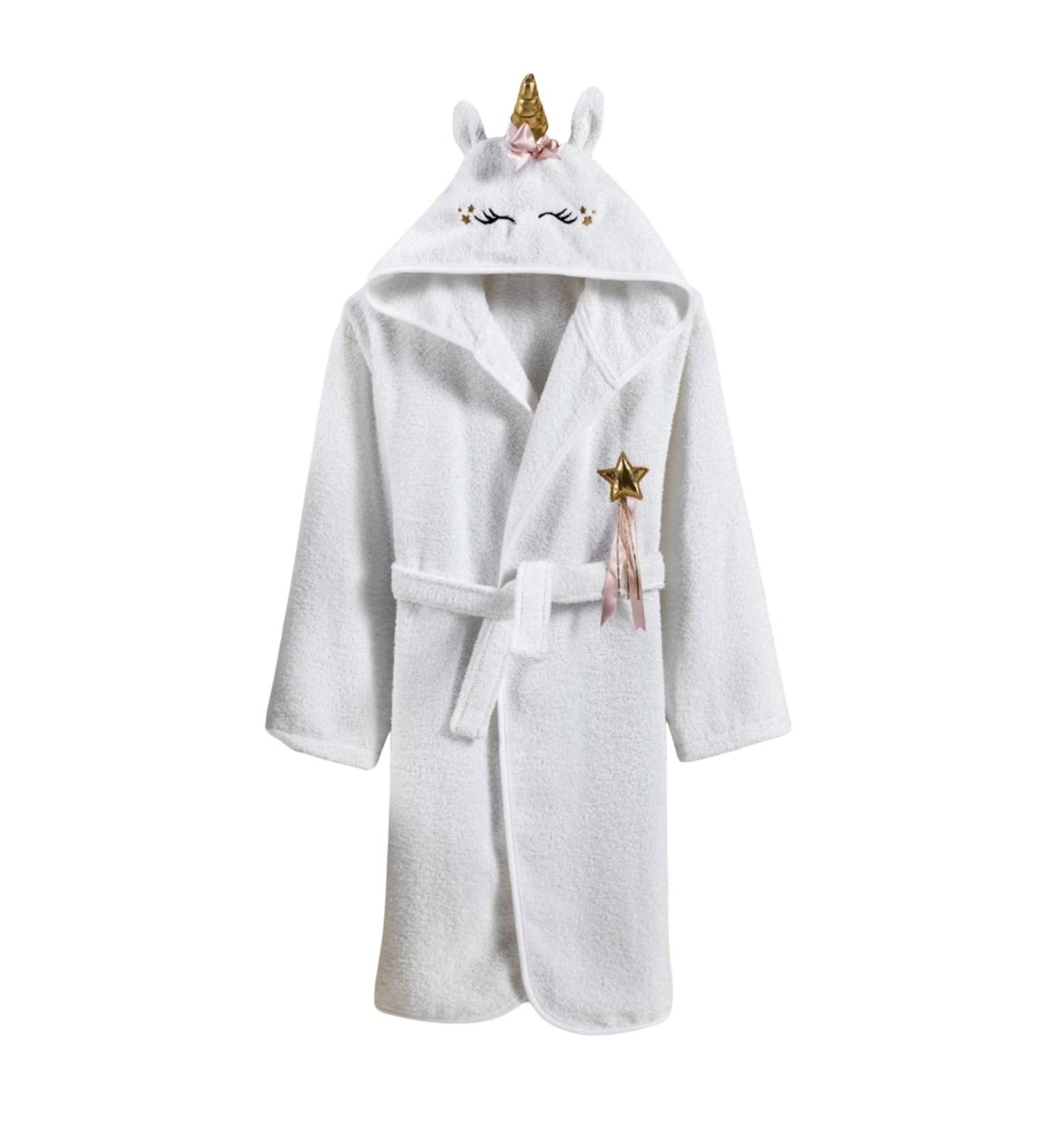 Ely Parker Unicorn Hooded Bathrobe for Kids | Super Soft Turkish Cotton Towel for Boys & Girls Ages 9-10 - Buy Online on GoSupps.com