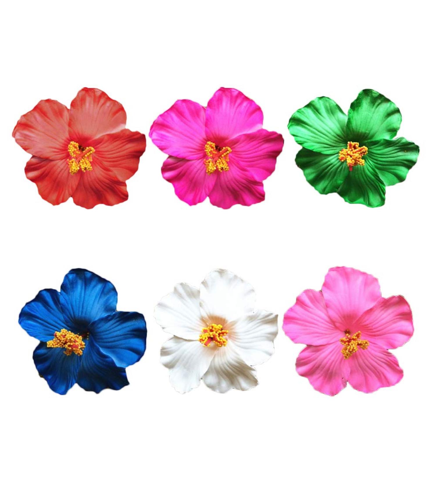 LEORX 6pcs Hibiscus Flower Hair Clip Set - Hawaiian Floral Hair Accessories for Wedding & Festival - Buy Online on GoSupps.com