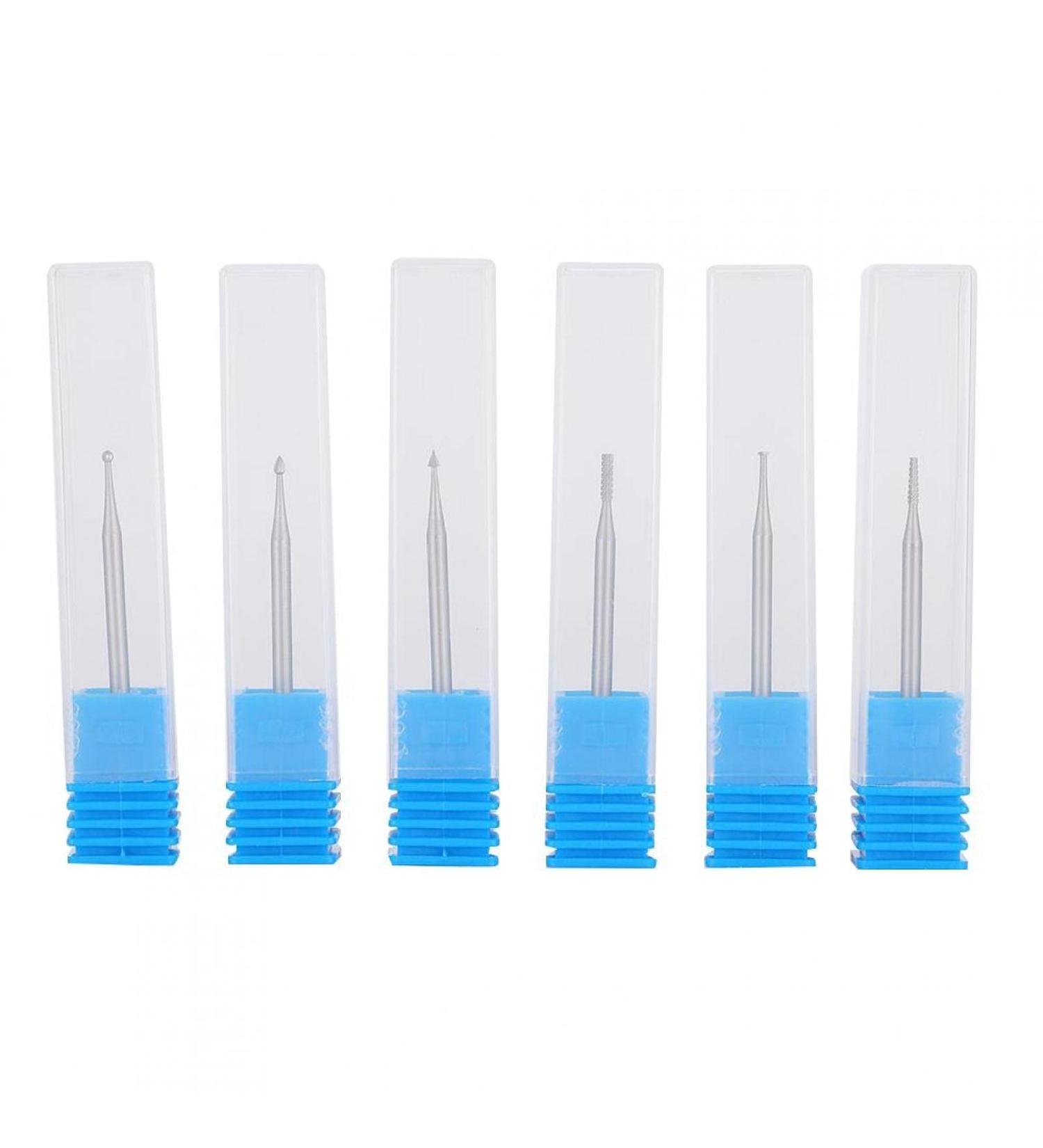 6 Pieces Tungsten Steel Nail Drill Bit Set - Portable Blue Nail Polish for Manicure - Ideal for Professionals & Home Use - Buy Online on GoSupps.com
