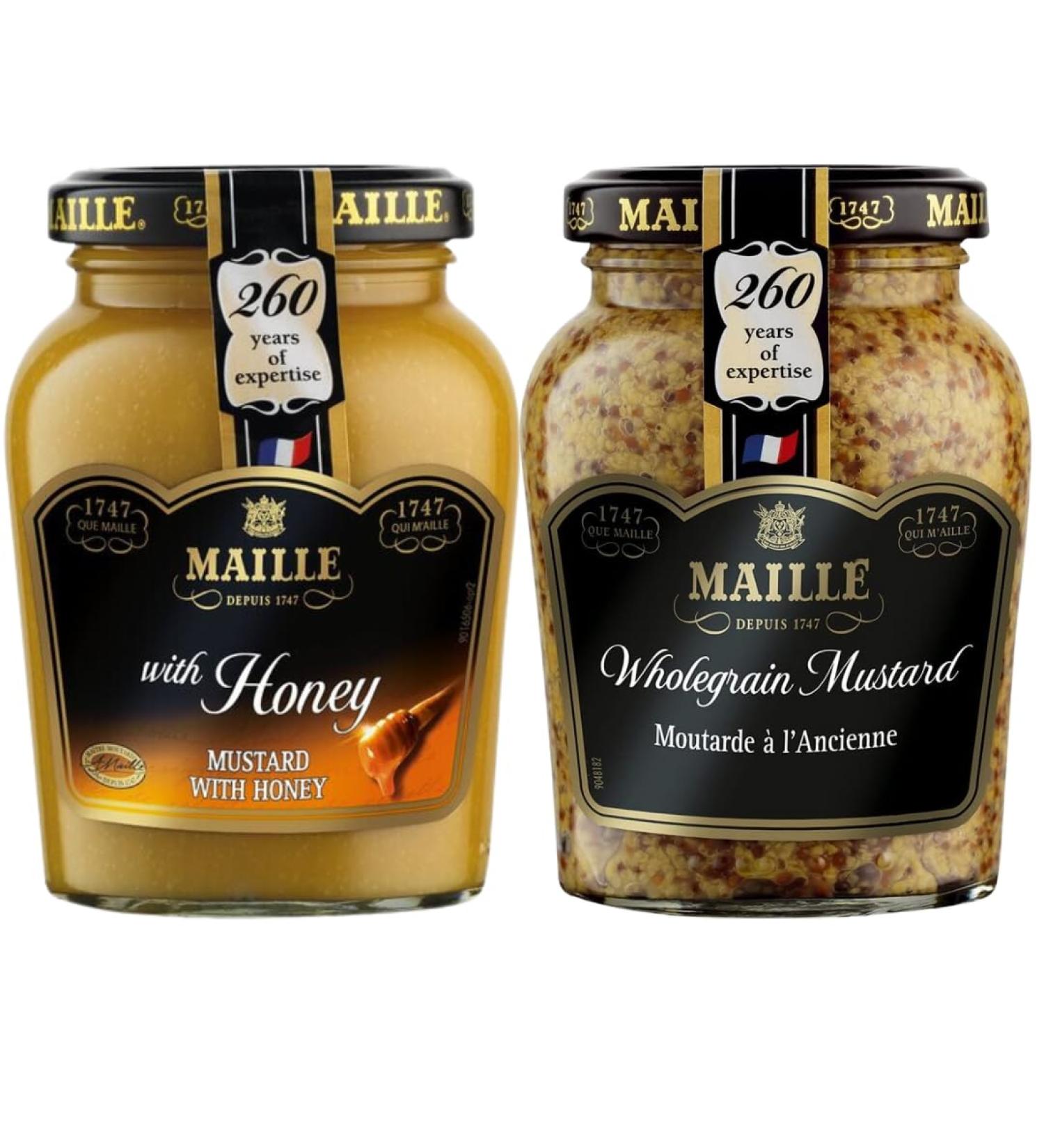 Maille Honey Mustard 230g With Maille Wholegrain Mustard 210g (2 Pack Mixed Bundle) - Buy Online on GoSupps.com