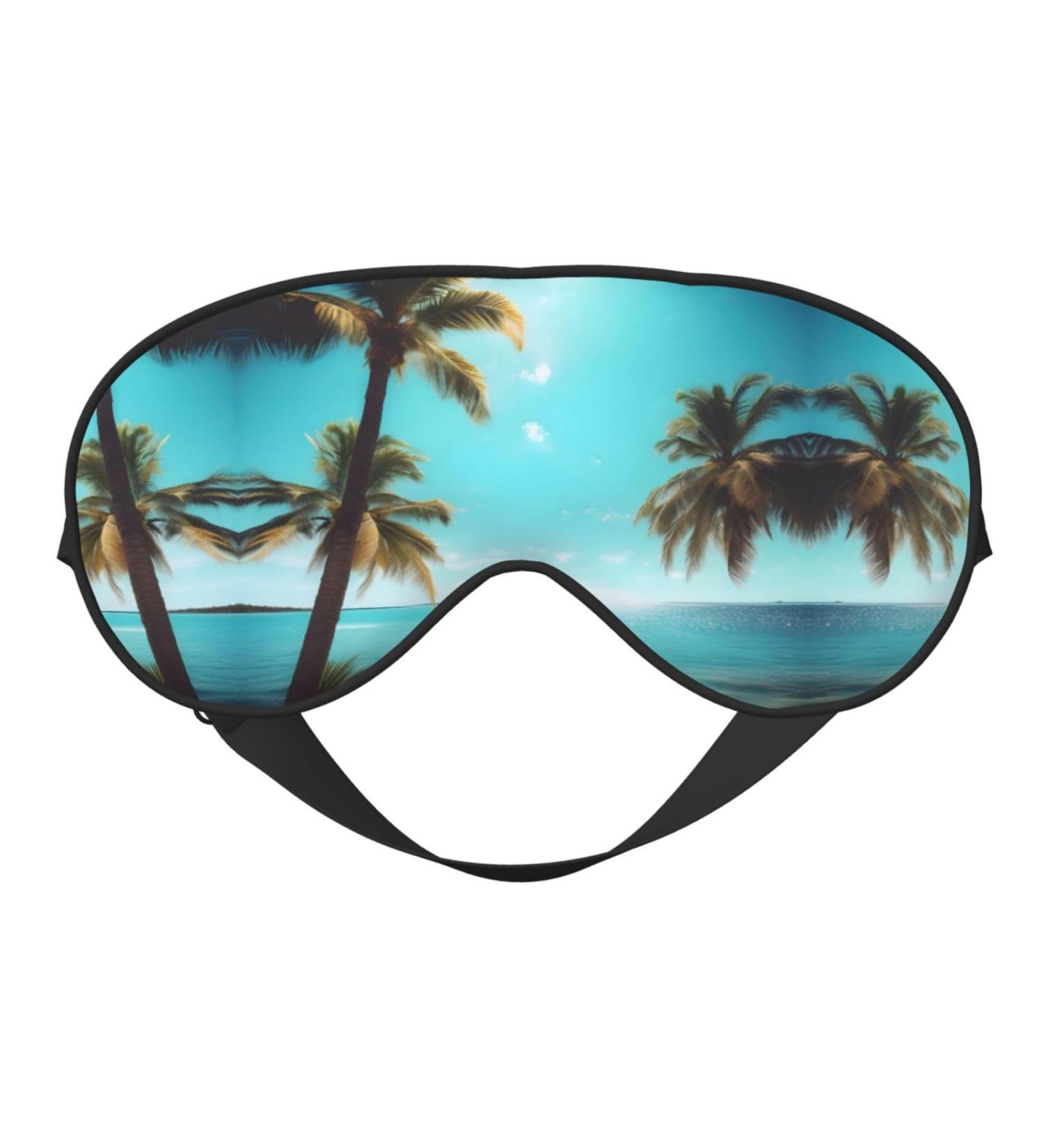 Buy Palm Trees and Sea Print Unisex Sleep Mask - Double-Sided Eye Mask for Sound Sleep & Skin Care - International Shipping Available - Buy Online on GoSupps.com