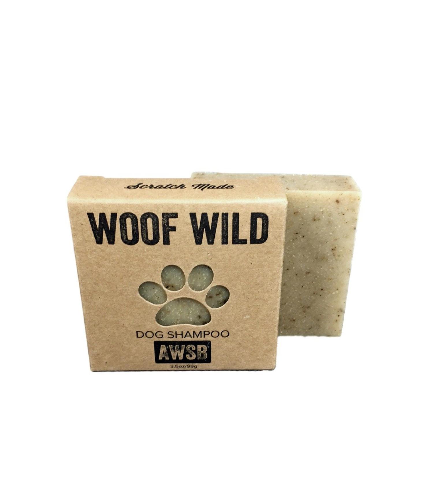 Woof Wild Dog Shampoo Bar Vegan Cruelty Free with Organic Ingredients for Dogs with Itching and Sensitive Skin Handmade by A Wild Soap Bar