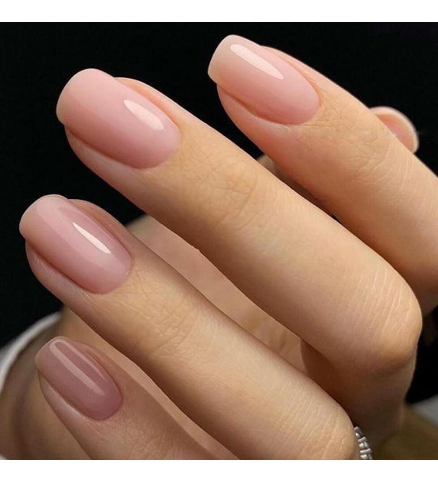LoveOurHome 240pc Square Press On Nails - Short Fake Nails in Nude & Pink | Full Cover Acrylic Nail Tips with Adhesive Tabs for Women & Girls - Buy Online on GoSupps.com