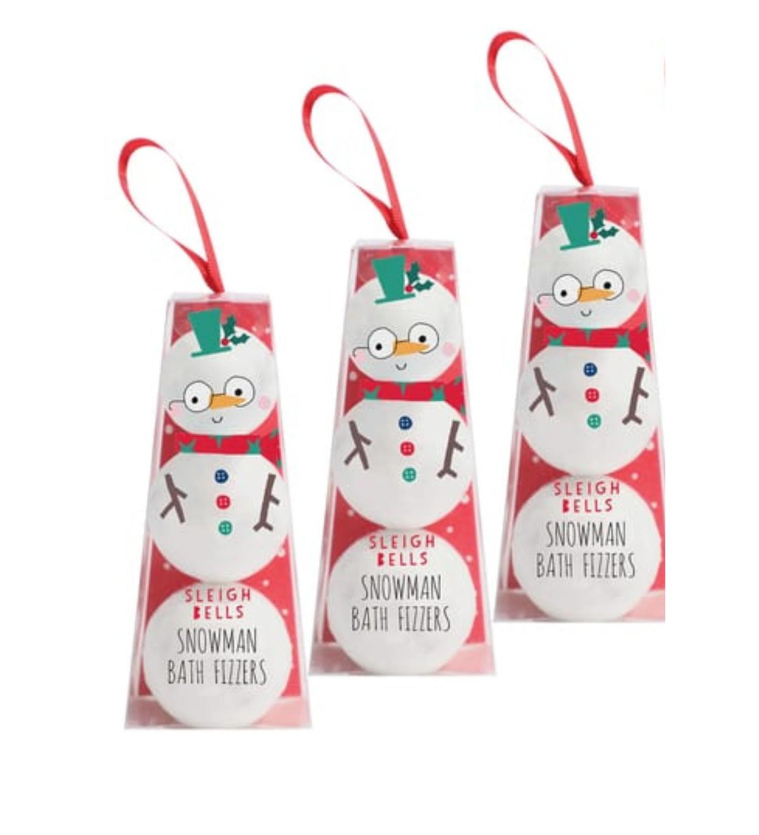 Sleigh Bells Snowman/Woman Bath Fizzers 3 Individual Snowmen Each Made up of 3 Bath Bombs