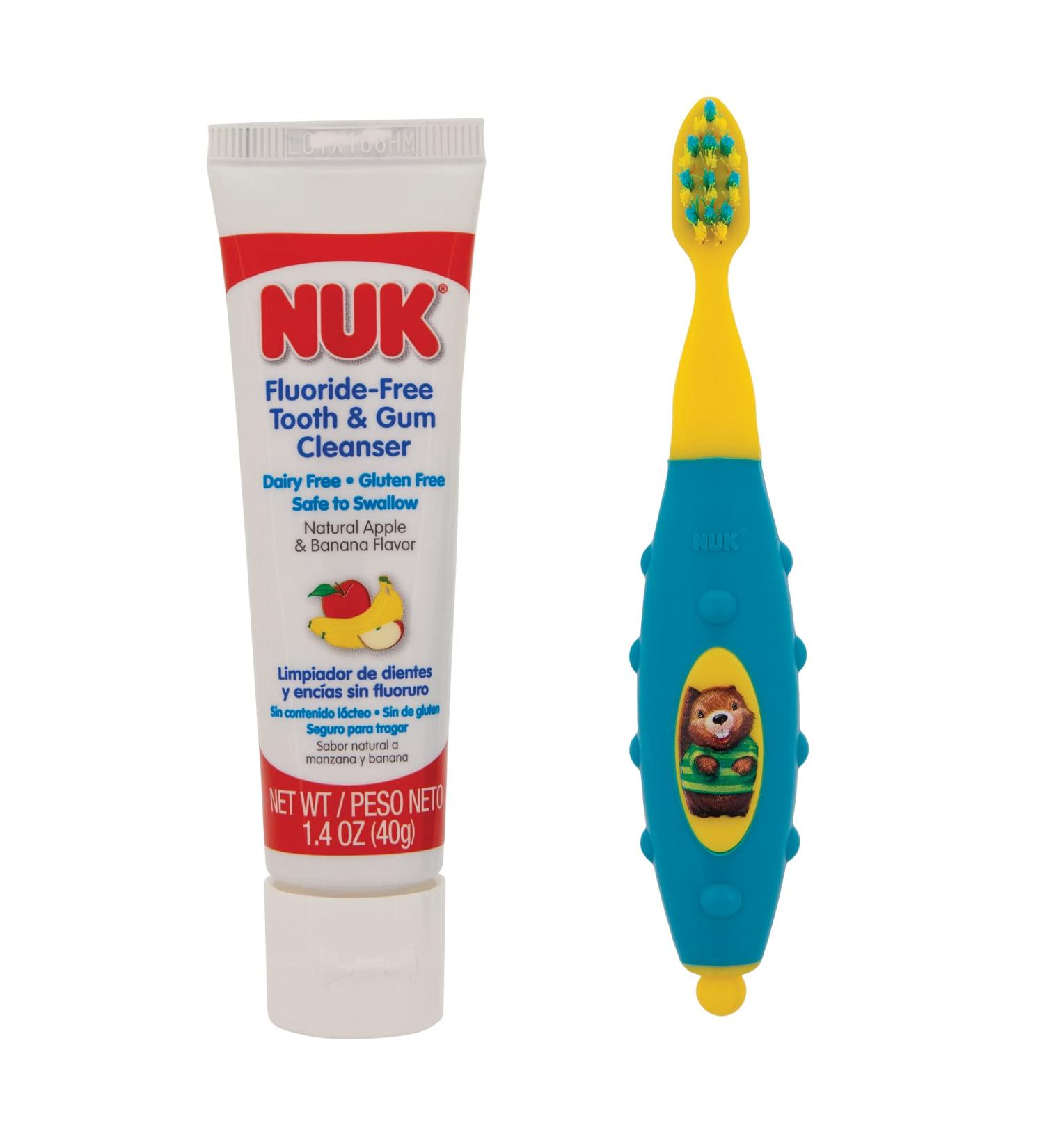 NUK Toddler Tooth and Gum Cleanser with Toothpaste - Safe & Effective Dental Care for Kids | International Shipping Available - Buy Online on GoSupps.com