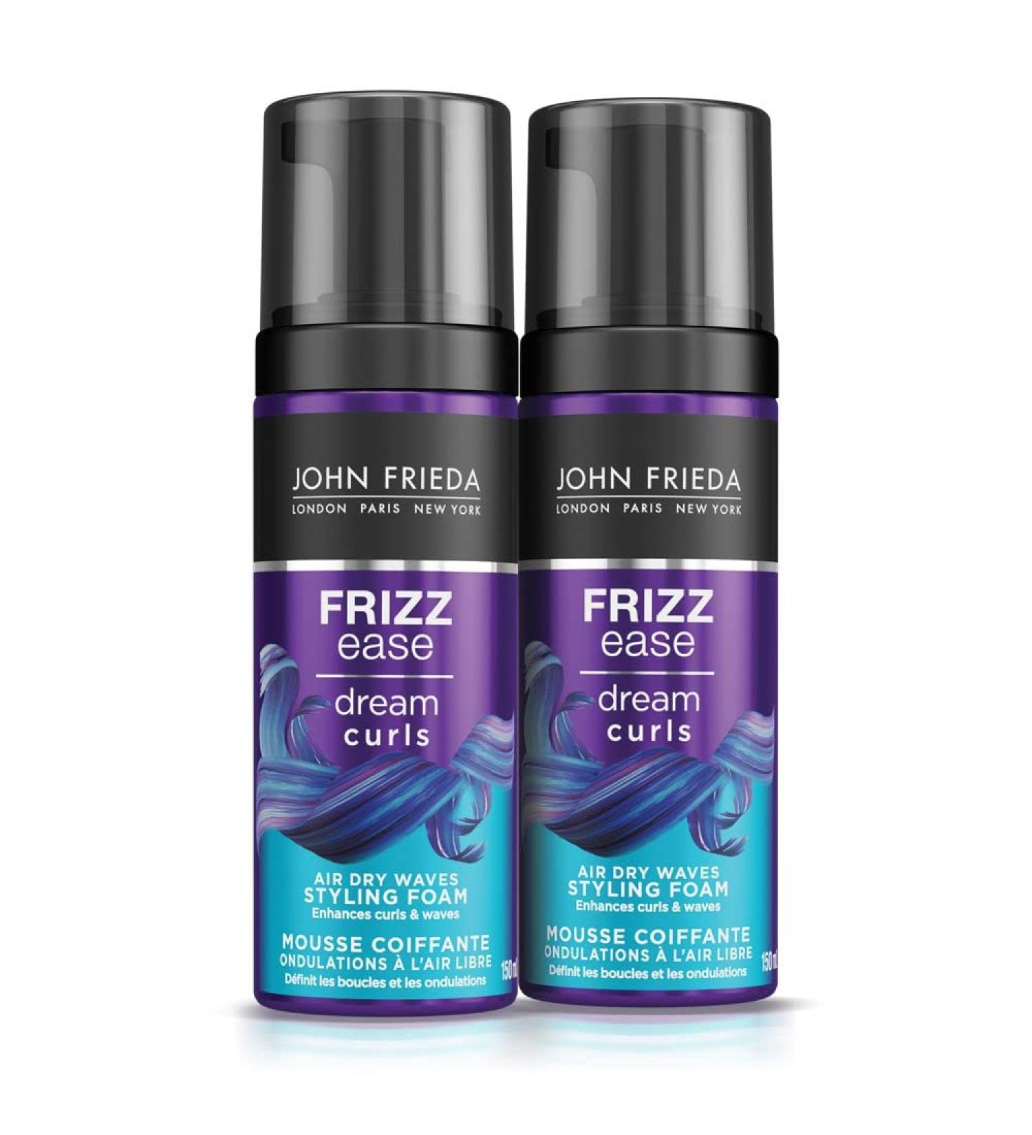 John Frieda Hair Styling Foam | Dream Curls Air Dry Styling Foam for Curls and Waves | SLS/SLES Sulfate Free Paraben Free Pack of 2 - Buy Online on GoSupps.com