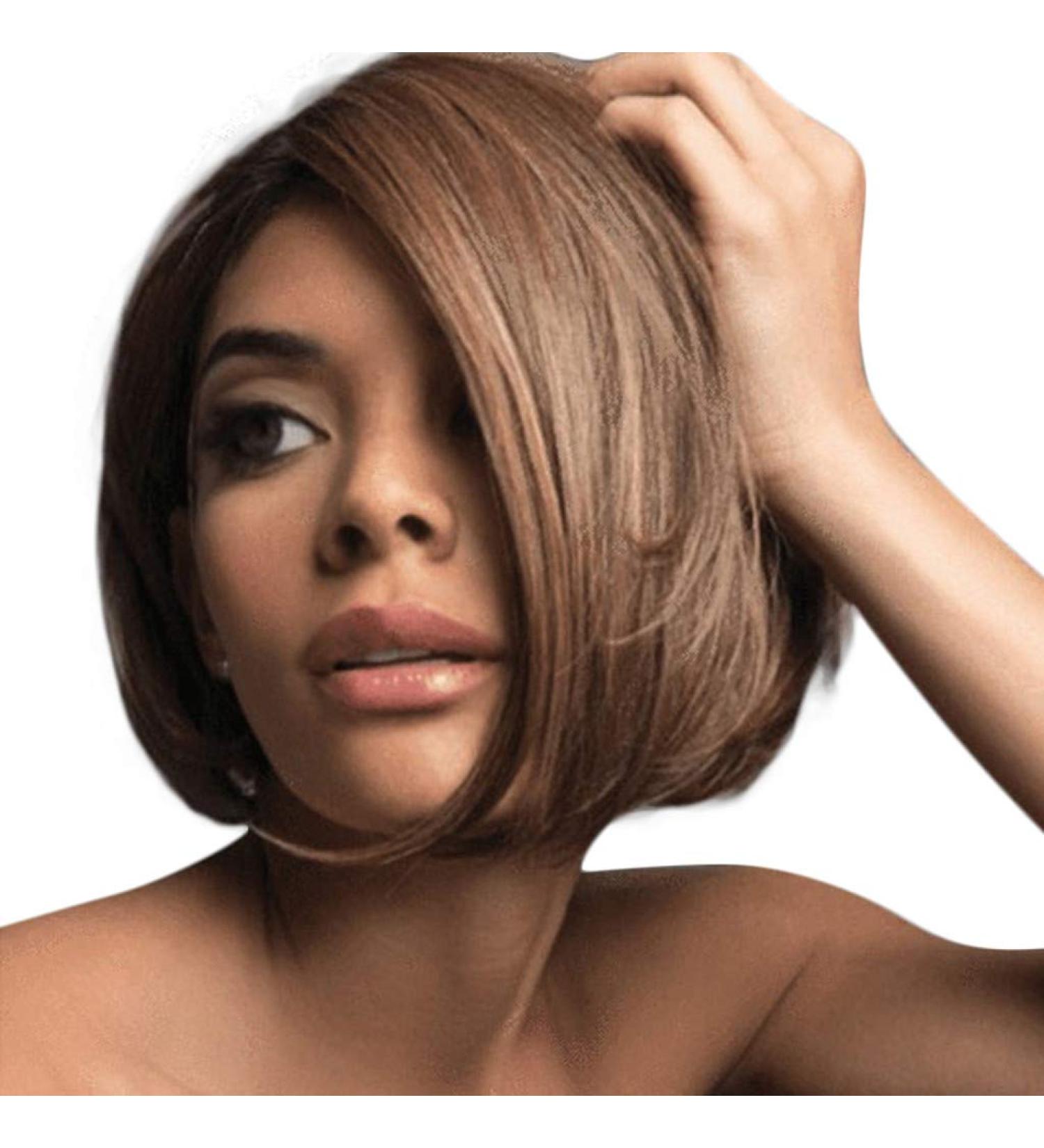 Buy Women's Brown Synthetic Bob Wig - Heat-Resistant Side Parting Ponytail for Parties | Charming Stylish Wigs - Buy Online on GoSupps.com