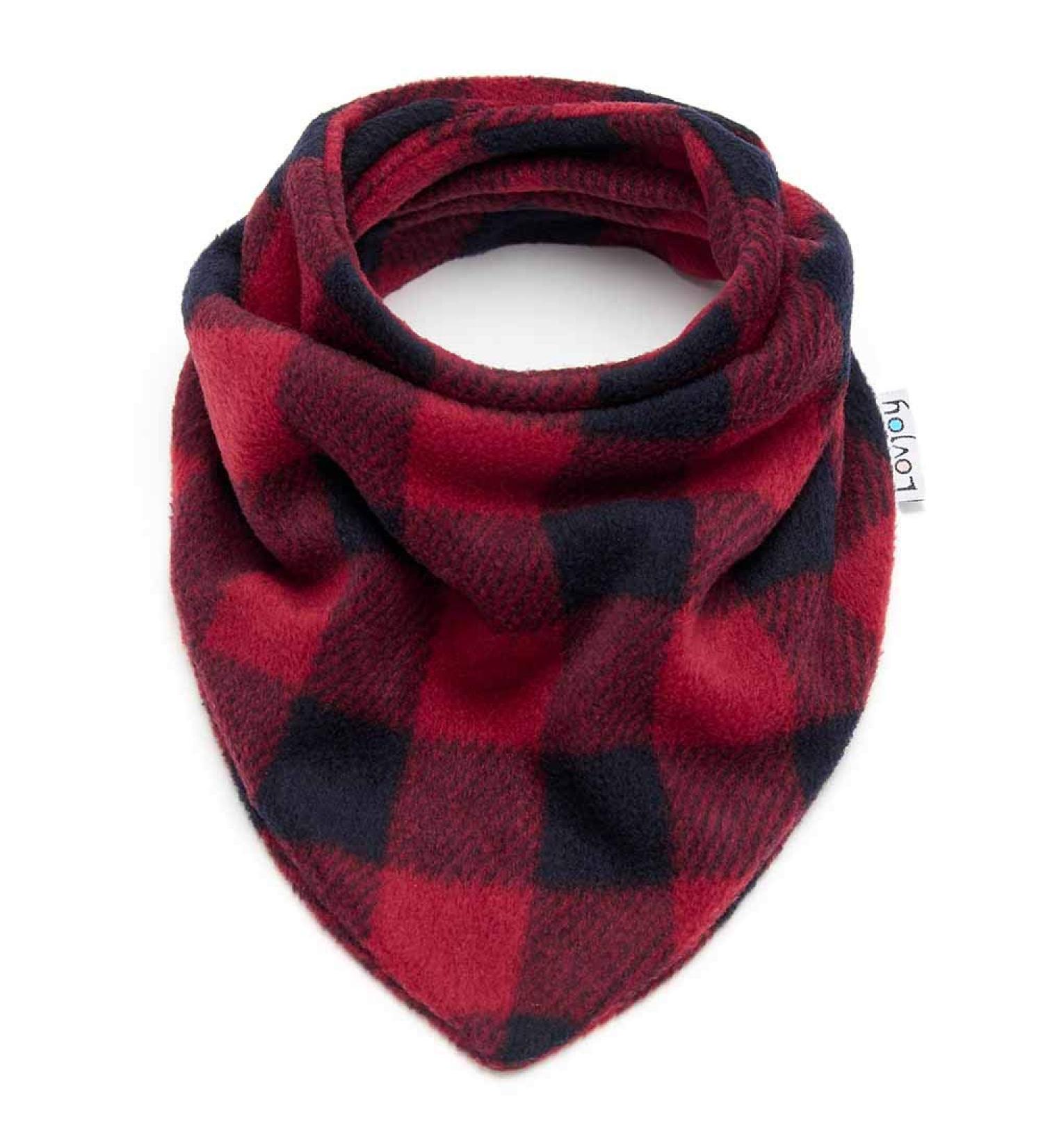 Baby Toddler Cute Warm Fleece scarf/Snood. Soft & Cozy. Fits 6 months - 5 Years. More Designs for Boys & Girls! Red Black Checks