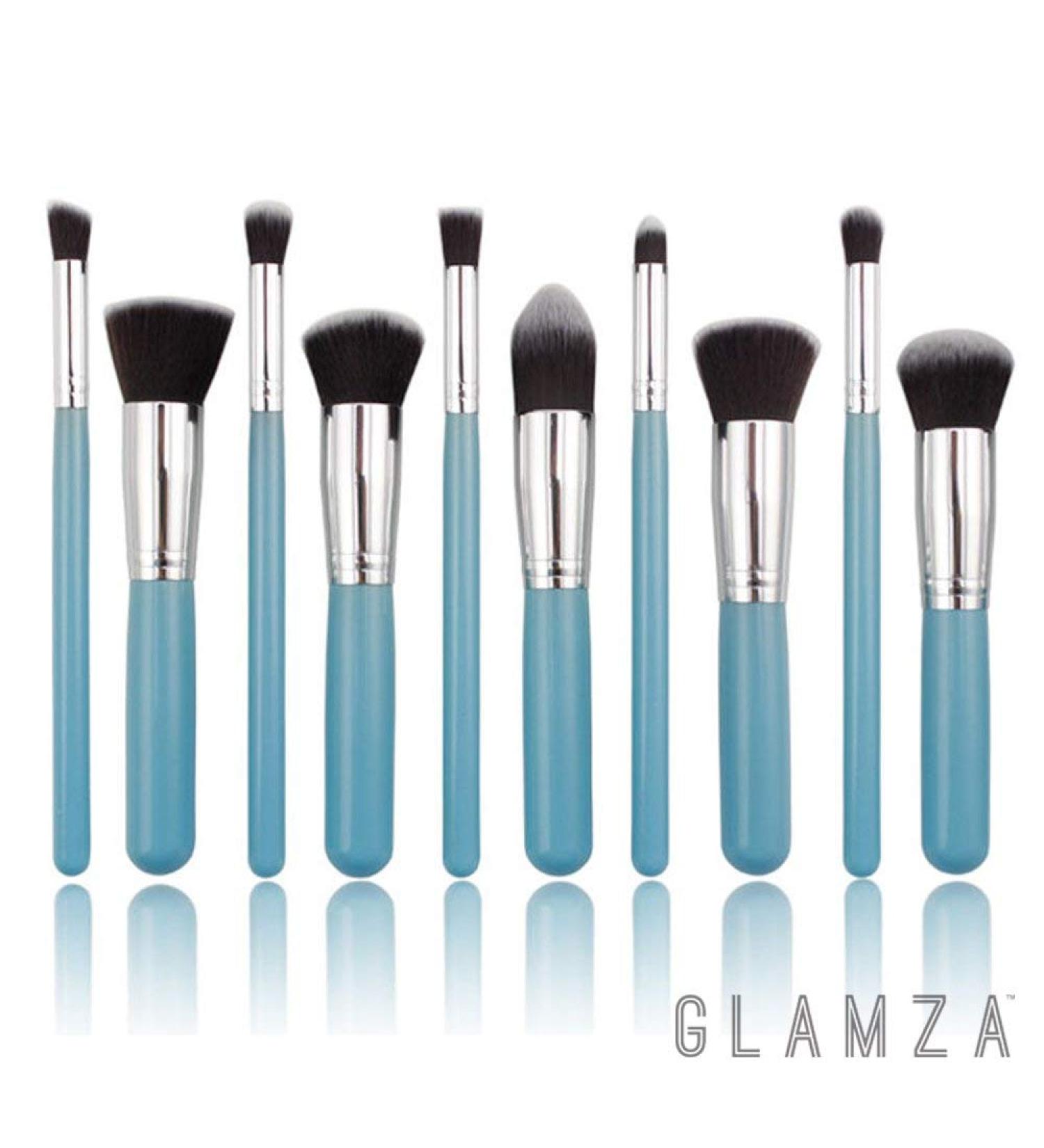 Glamza Makeup Brush Set 10 Pieces Blue