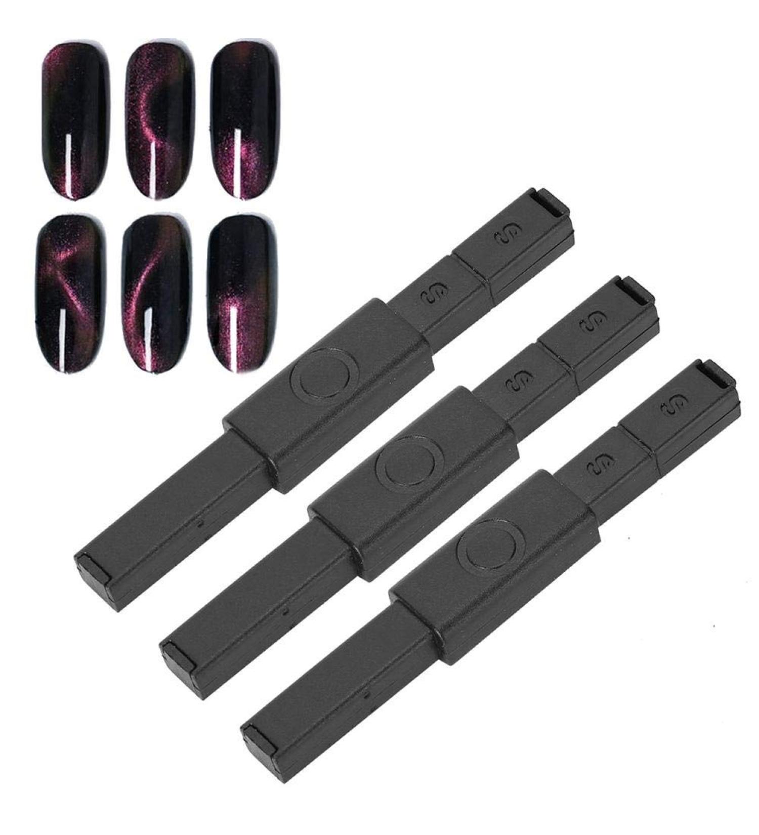 3PCS Magnetic Nail Polish Stick - Cat Eye Gel Polish Magnet Board & Double Head Tool for DIY Manicure - Buy Online on GoSupps.com