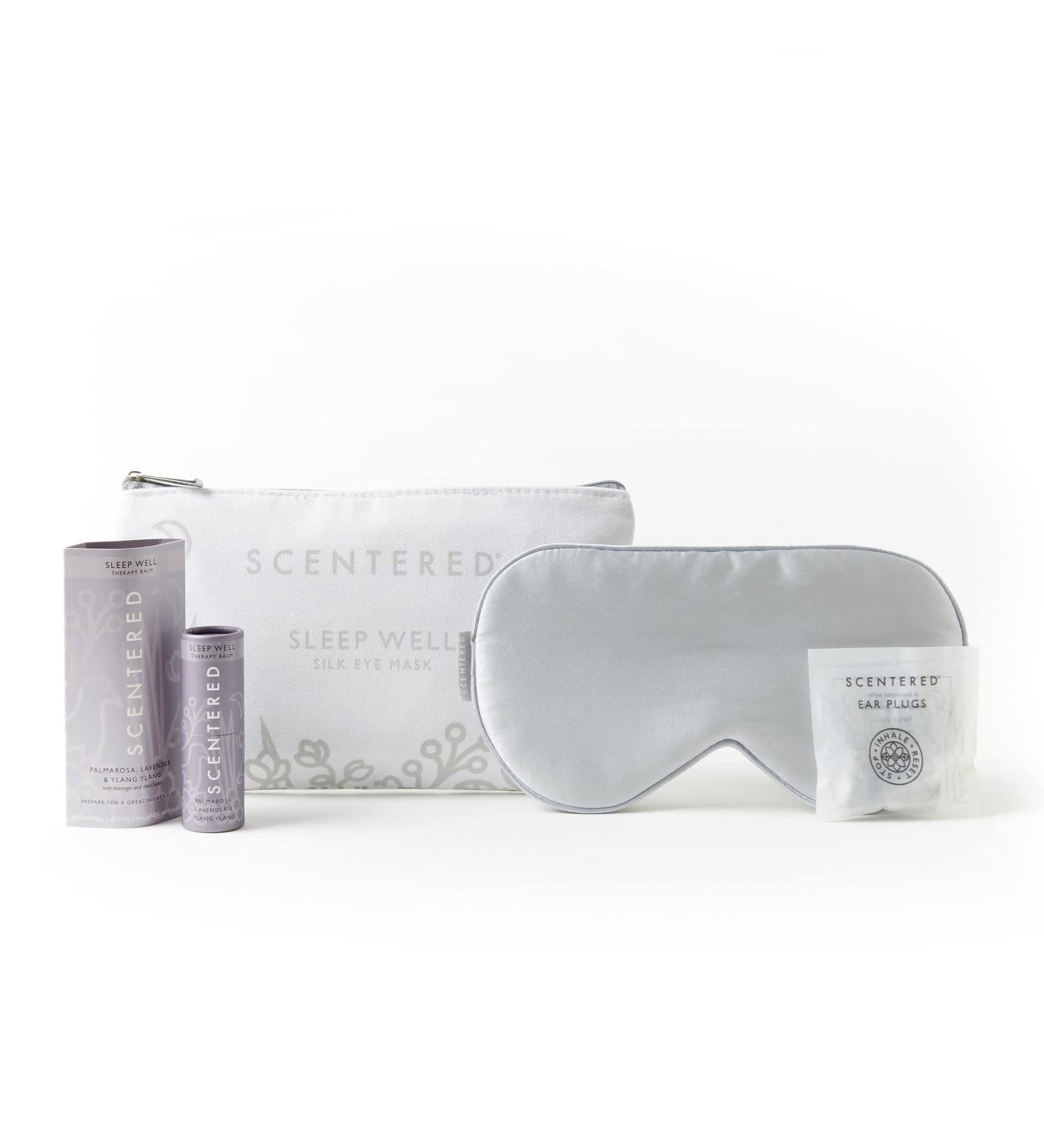Scentered Sleep Essentials Gift Set - Aromatherapy Sleep Balm, Silk Eye Mask, Ear Plugs - Bedtime Relaxation with Lavender, Chamomile, Ylang Ylang Oils - Buy Online on GoSupps.com