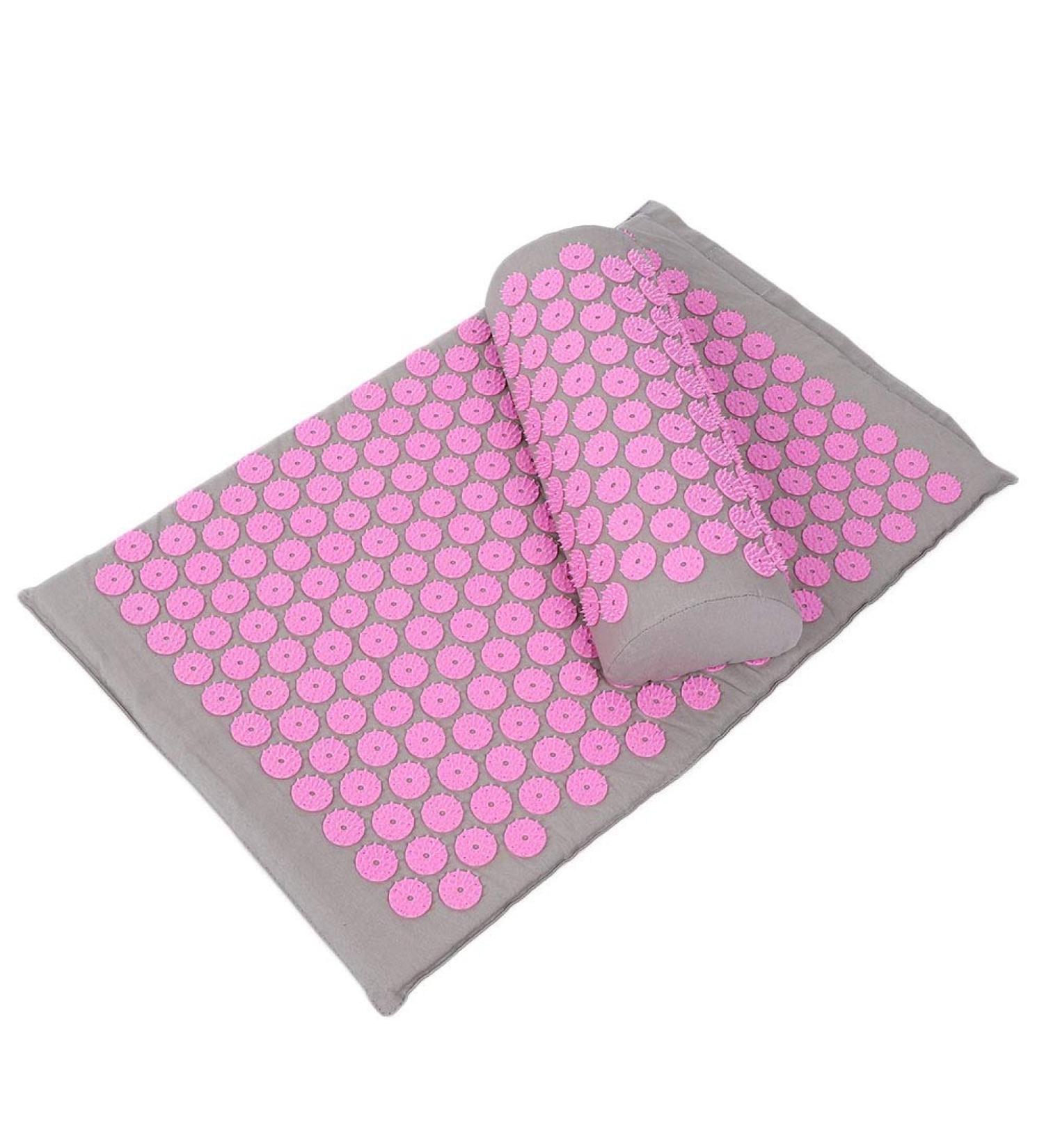 Acupressure Mat & Pillow Set - Yoga Massage Set (68x42 cm) for Pressure Point Relief - International Shipping Available - Buy Online on GoSupps.com