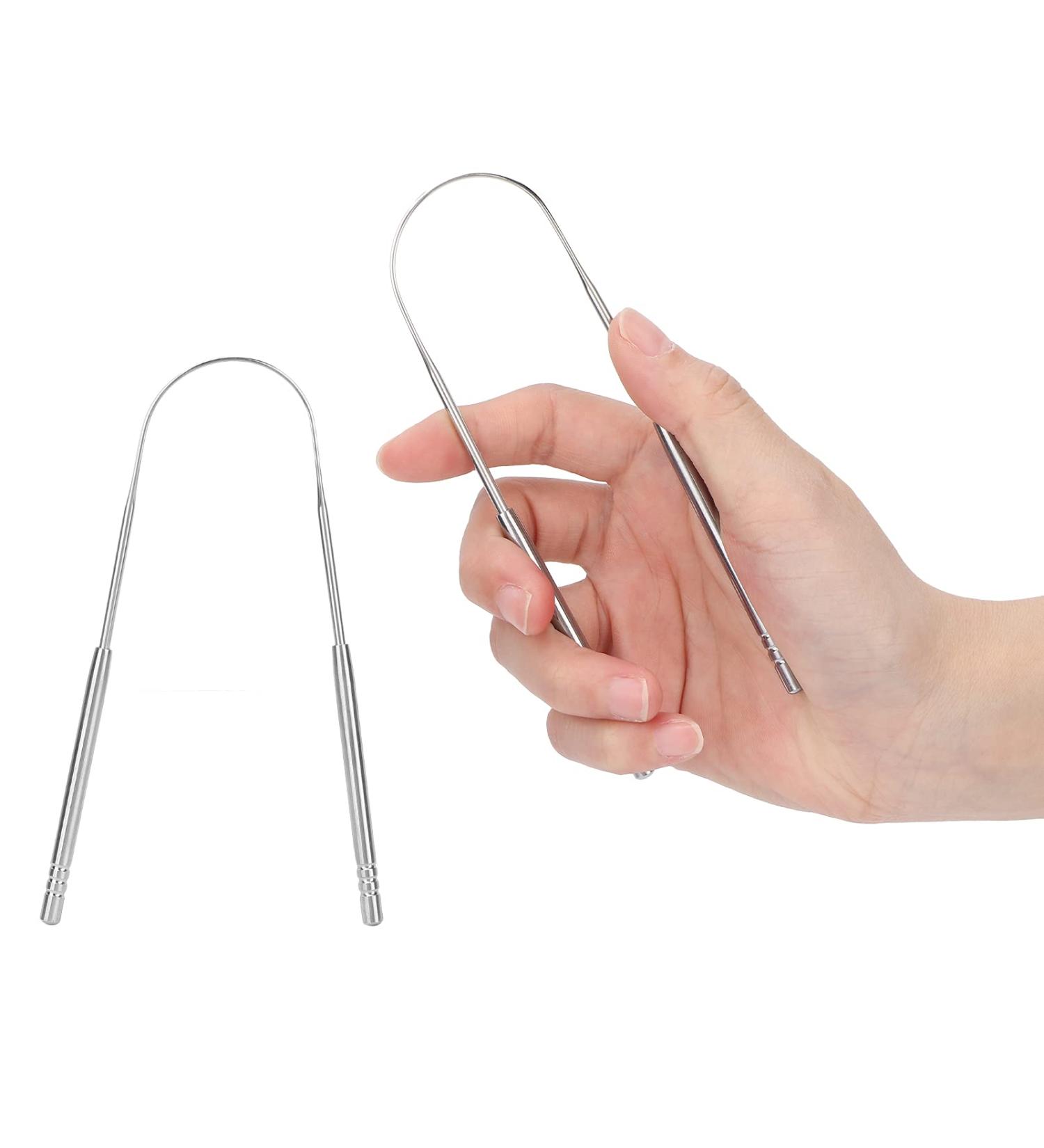 Buy Lantro JS U-Shaped Stainless Steel Tongue Scraper | Fresh Breath & Oral Health - Buy Online on GoSupps.com