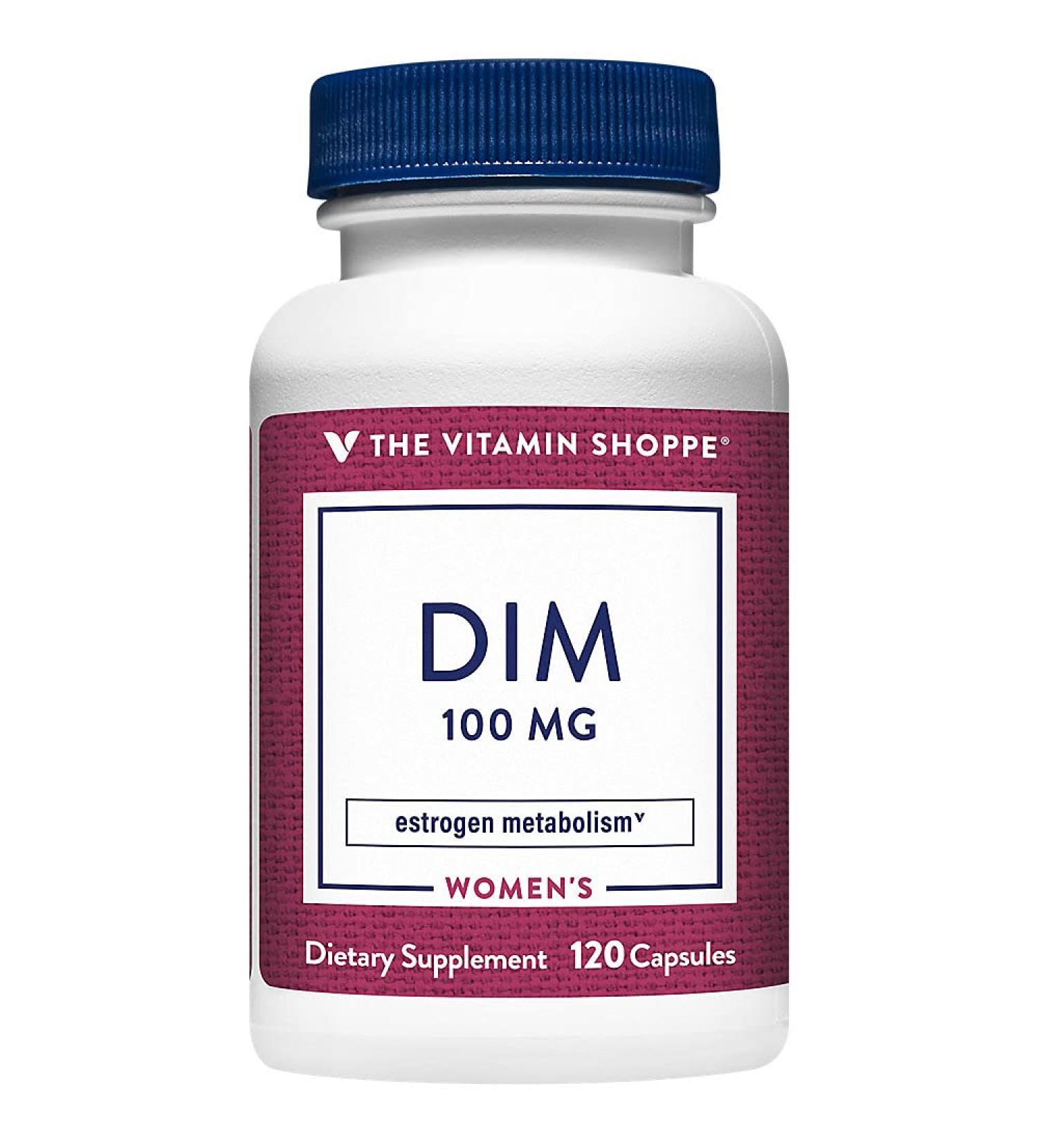 Buy Vitamin Shoppe DIM 100MG with Bioperine - Estrogen Metabolism Support for Women's Health - 120 Capsules - International Shipping - Buy Online on GoSupps.com