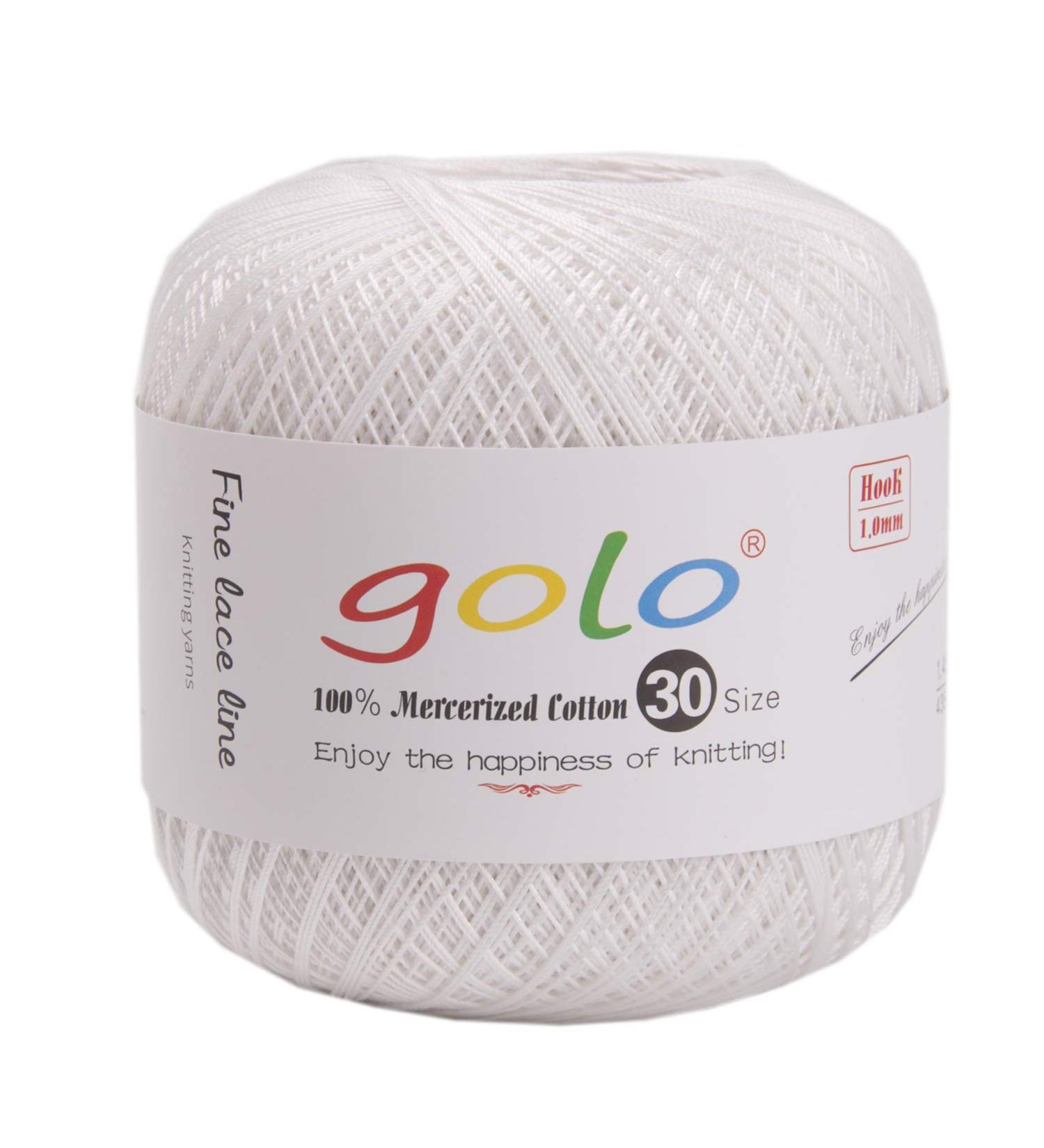golo Crochet Thread Size 30 - White Yarn for Tatting & Crocheting | 10-5200 Pure White - Buy Online on GoSupps.com
