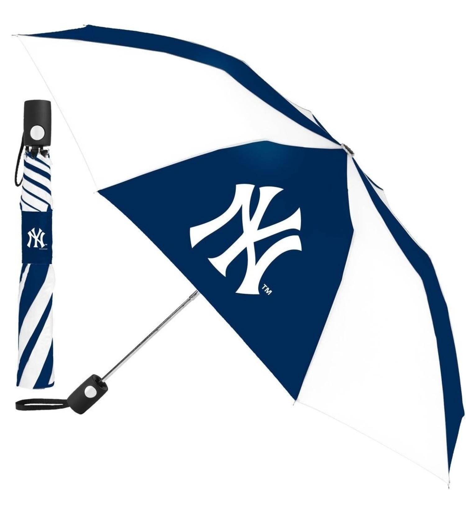 Totes MLB Auto Fold 48" Umbrella NY Yankees