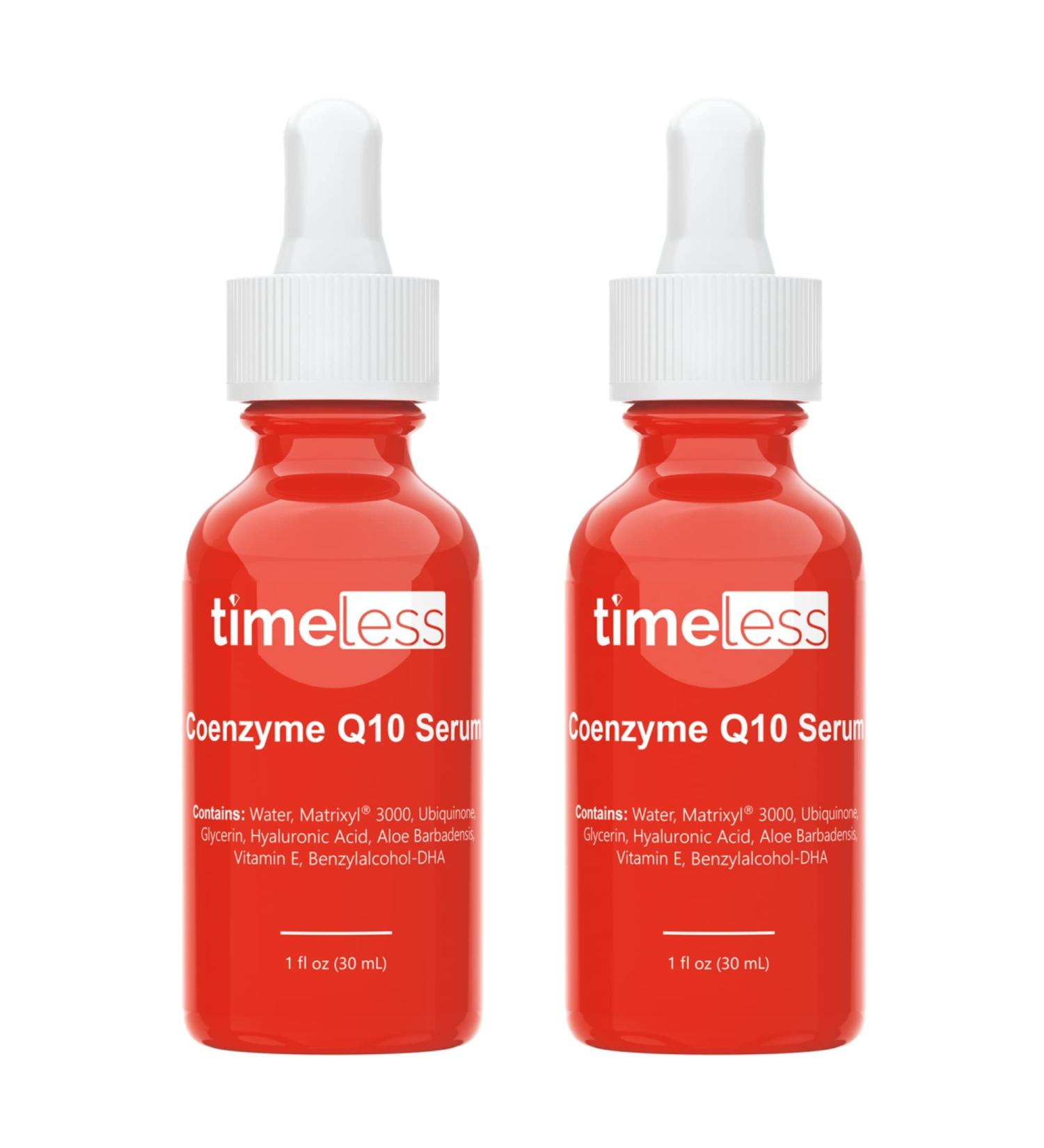 Timeless Skin Care Coenzyme Q10 Serum - 1 oz (Pack of 2) | Anti-Aging Formula with Matrixyl 3000 & Hyaluronic Acid - Buy Online on GoSupps.com