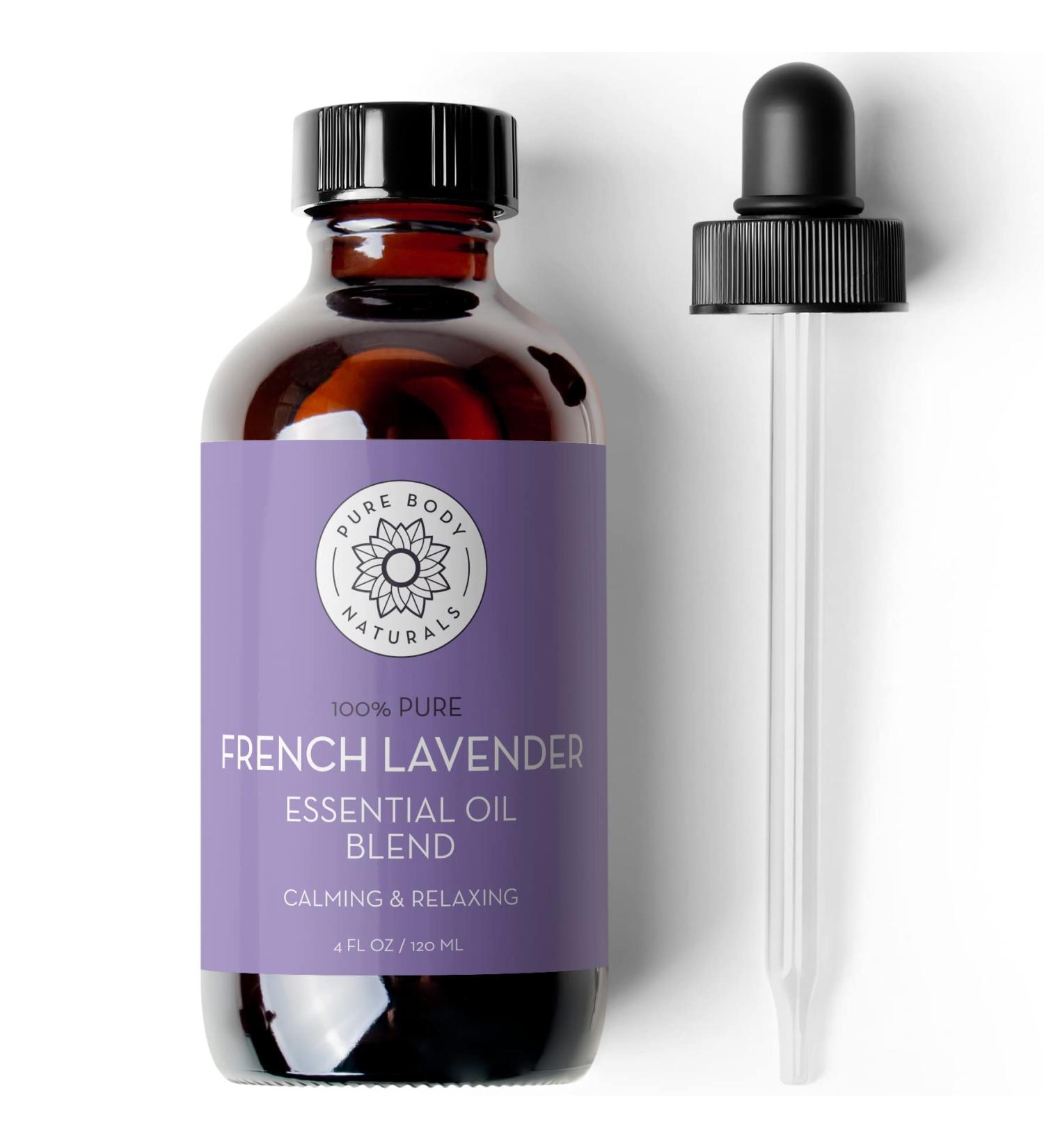 French Lavender Essential Oil Blend - 4 fl oz for Aromatherapy, Soap Making, DIY Skin & Hair - Pure Body Naturals - Buy Online on GoSupps.com